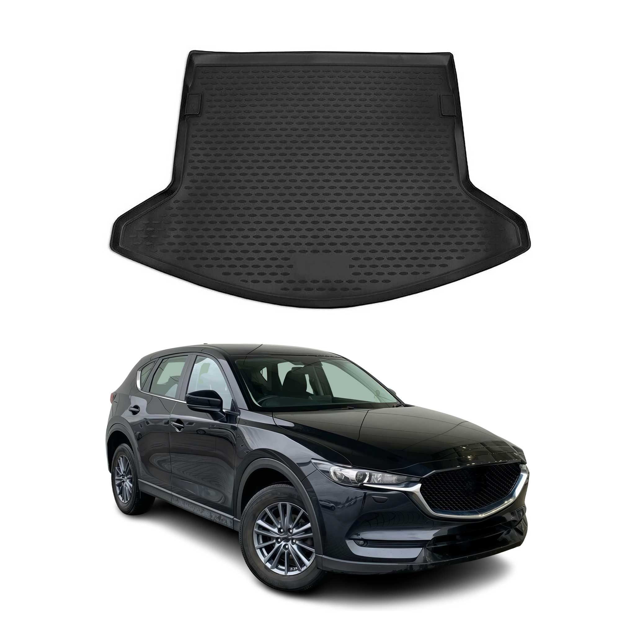 OMAC Kofferraummatte Kofferraummatte für Mazda CX-5 2017-2025 Gummi TPE Schwarz (1 St), für Mazda CX-5 2017-2025 Mazda CX-5 2017-2025, Einfache Installation,Antirutsch,Leicht zu reinigen,Leichtgewicht