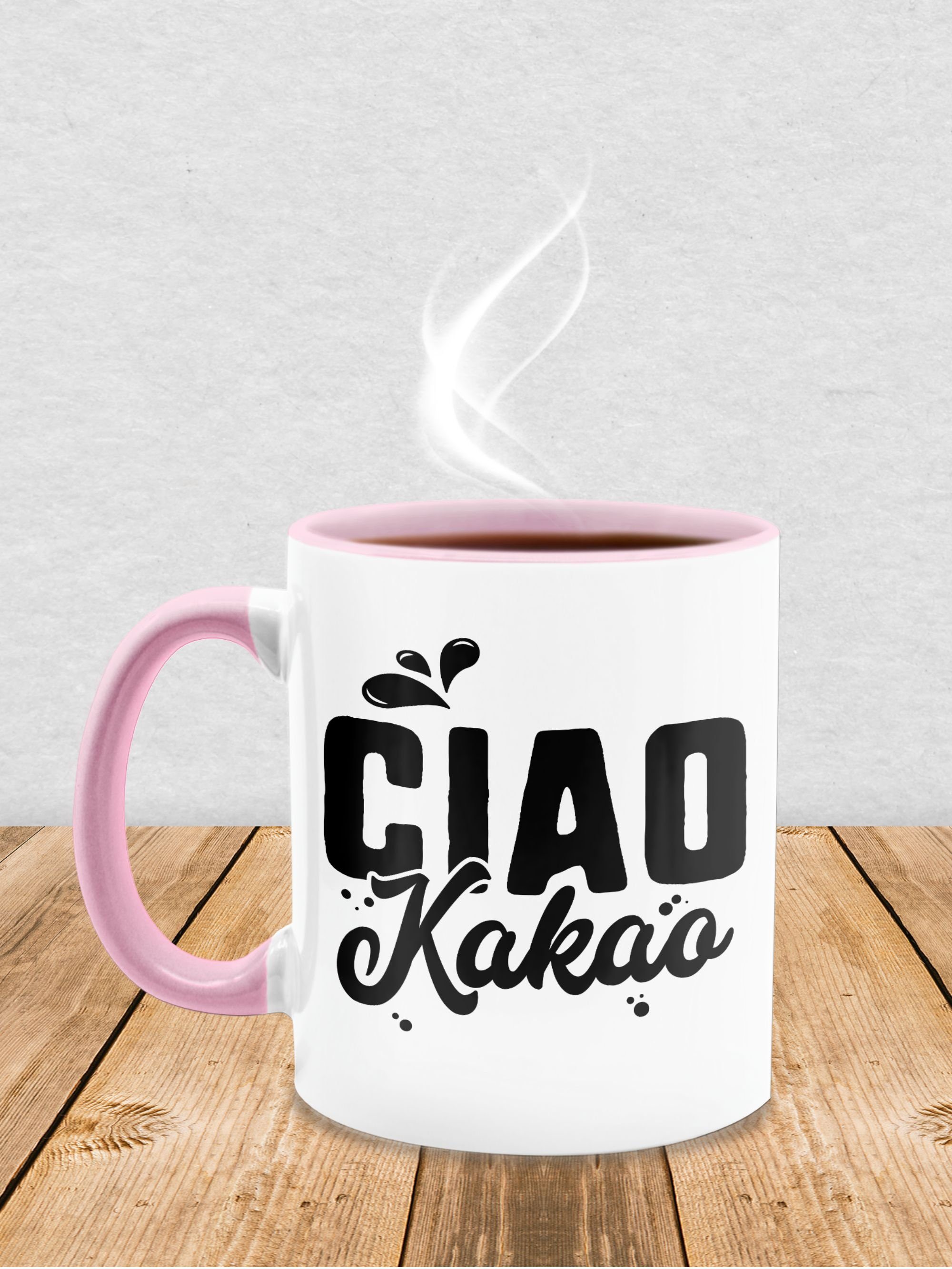 Keramik, Ciao Statement Rosa Shirtracer Tasse 1 Kakao, Sprüche