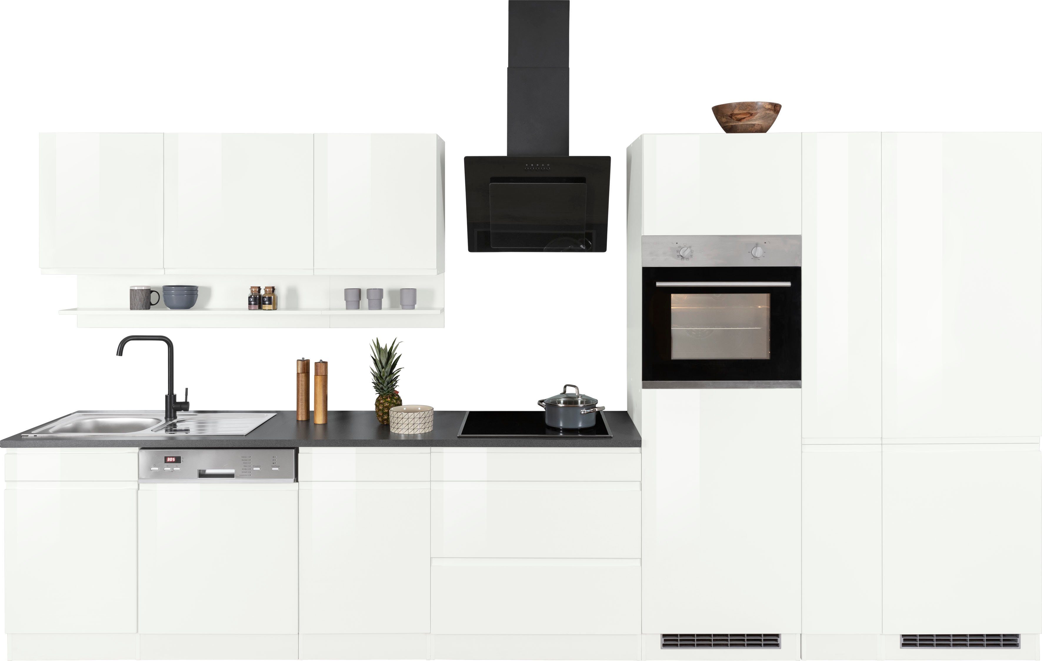 KOCHSTATION Кухниzeile KS-Virginia, Breite 390 cm, mit Glaskeramik-oder Induktionskochfeld