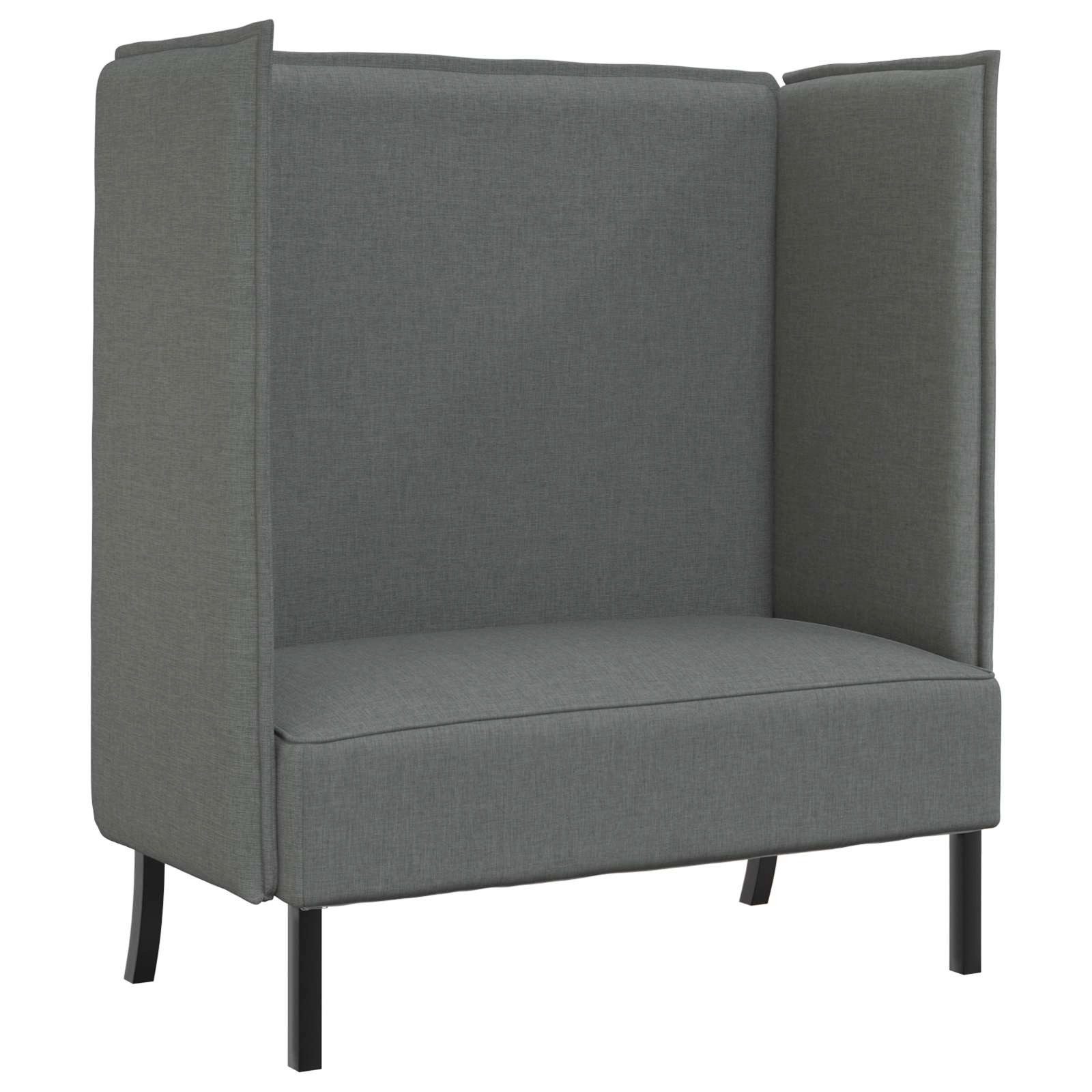 vidaXL Sofa Hoher Rücken Sofa 101cm Dunkelgrau Stoff, 1 Teile