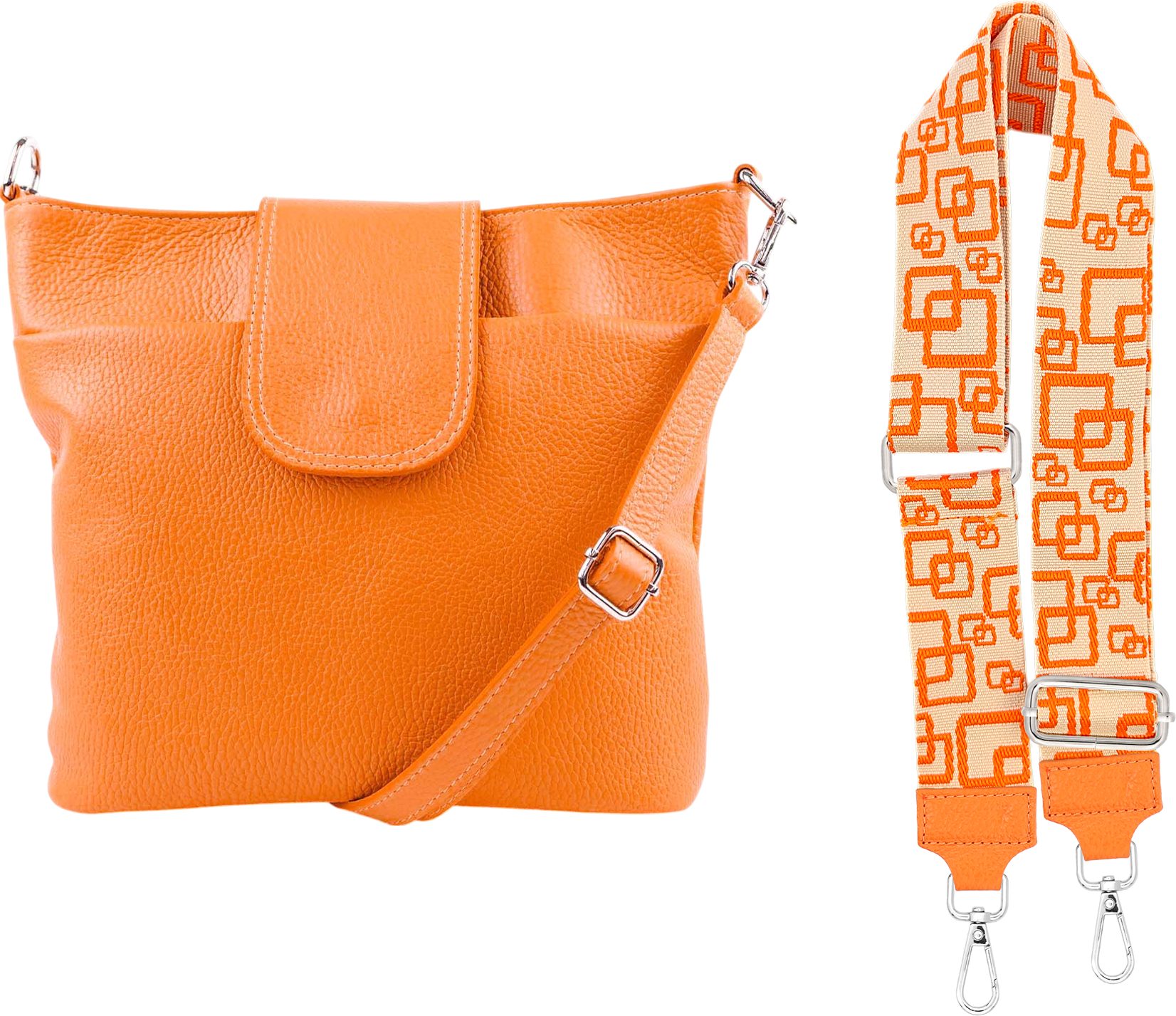 SEVA Schultertasche Umhängetasche Damen Echtleder mit Verstellbar Abnehmbar Breiter Gurt (5 Innenfächer, 2 Außenfächer, Vielen Farben), Crossbody Tasche, vielen verschiedenen Farben, Made in Italy