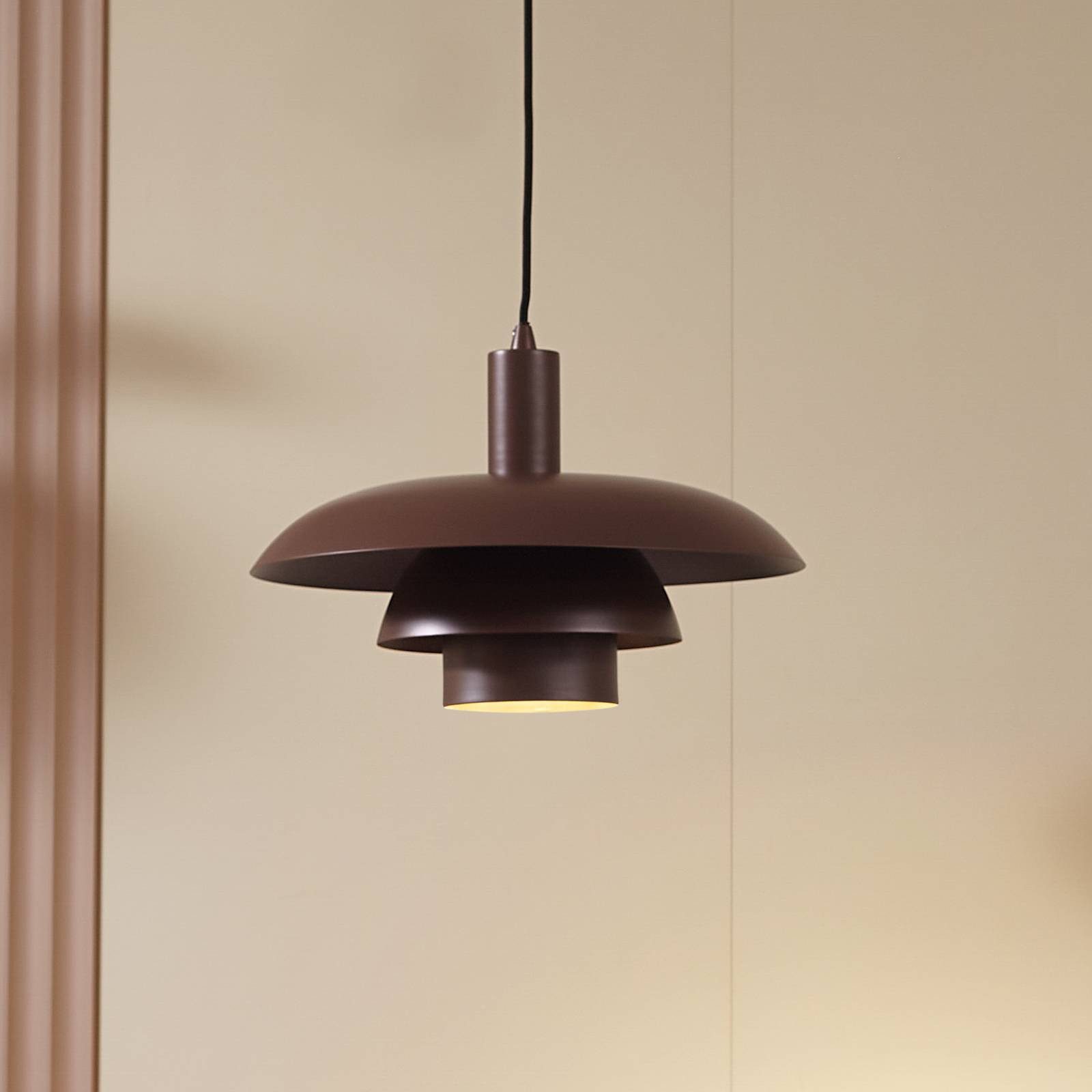 Lindby Hängeleuchte Elorri, Metall, Braun IP20, 1 x 15 W LED günstig online kaufen