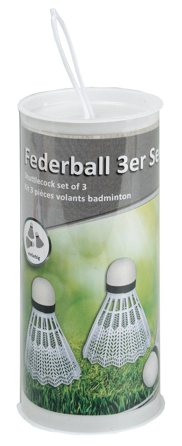 Federball Idena 7418409 - Federball in weiß, 3er Set, aus Kunststoff, mit Schaum
