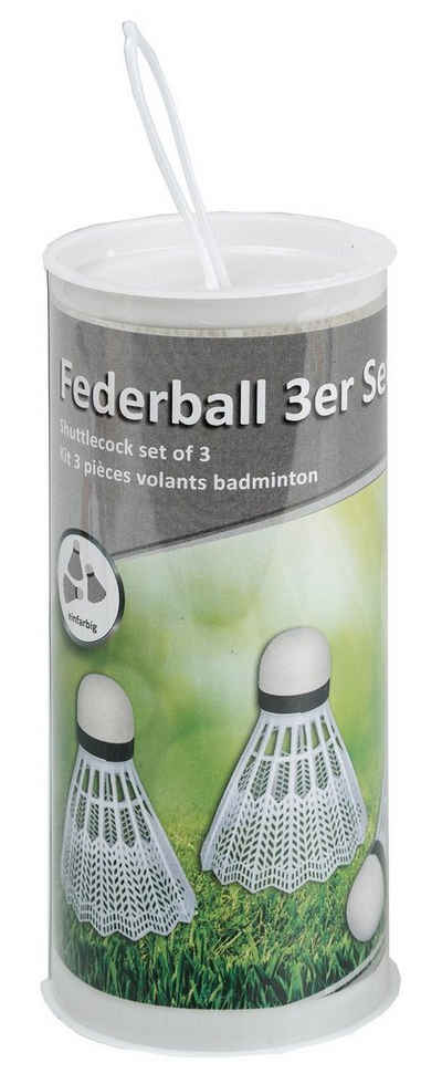 Idena Federball Idena 7418409 - Federball in weiß, 3er Set, aus Kunststoff, mit Schaum