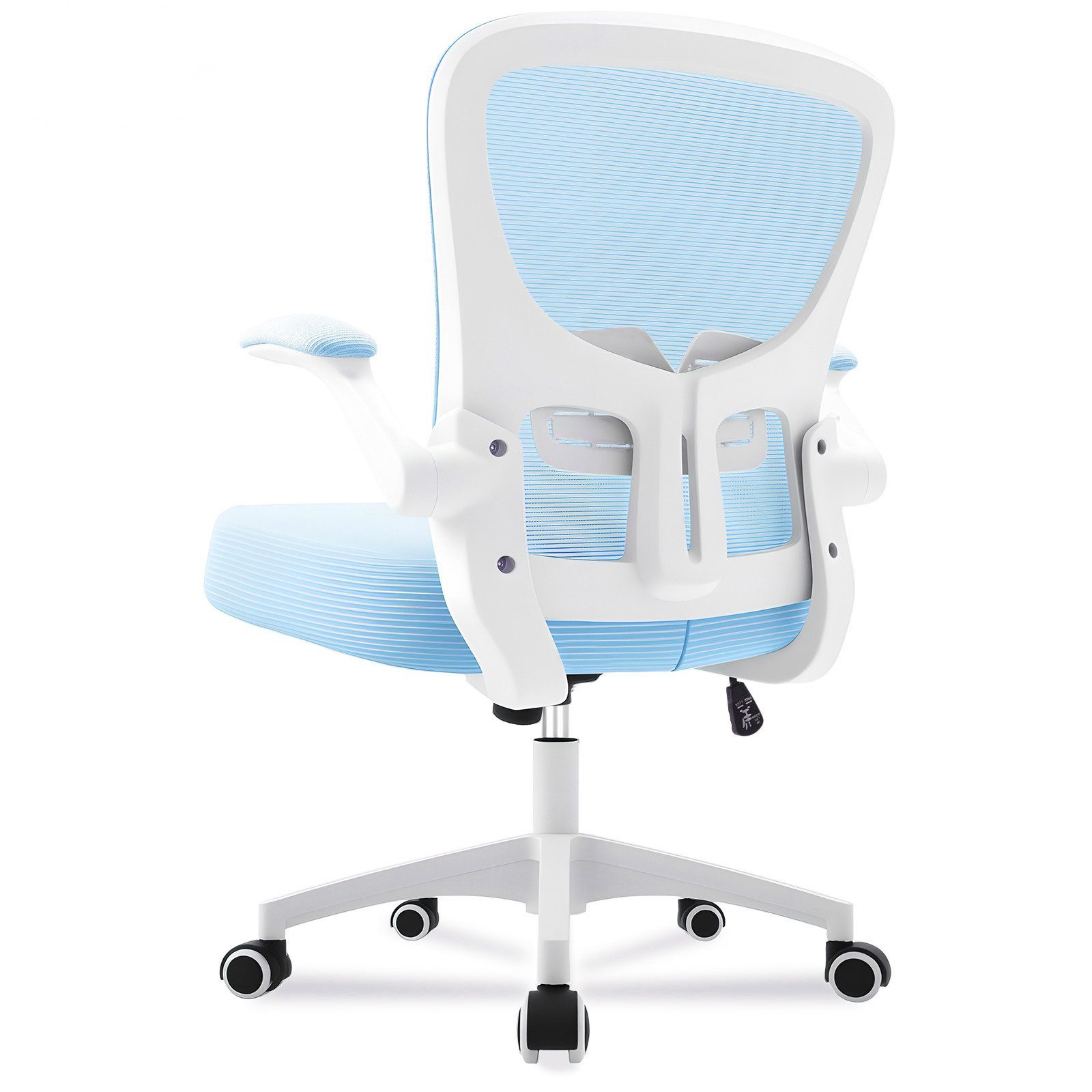 Durrafy Bürostuhl Ergonomischer Bürostuhl,Schreibtischstuhl mit klappbaren Armlehnen, Chefsessel mit 150 kg Tragfähigkeit