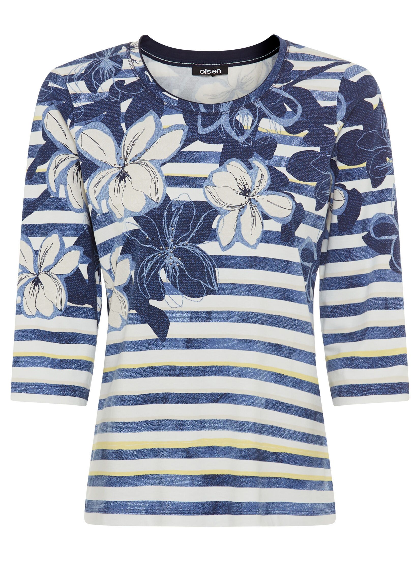 Olsen Print-Shirt (1-tlg) mit kleinen Dekosteinen günstig online kaufen