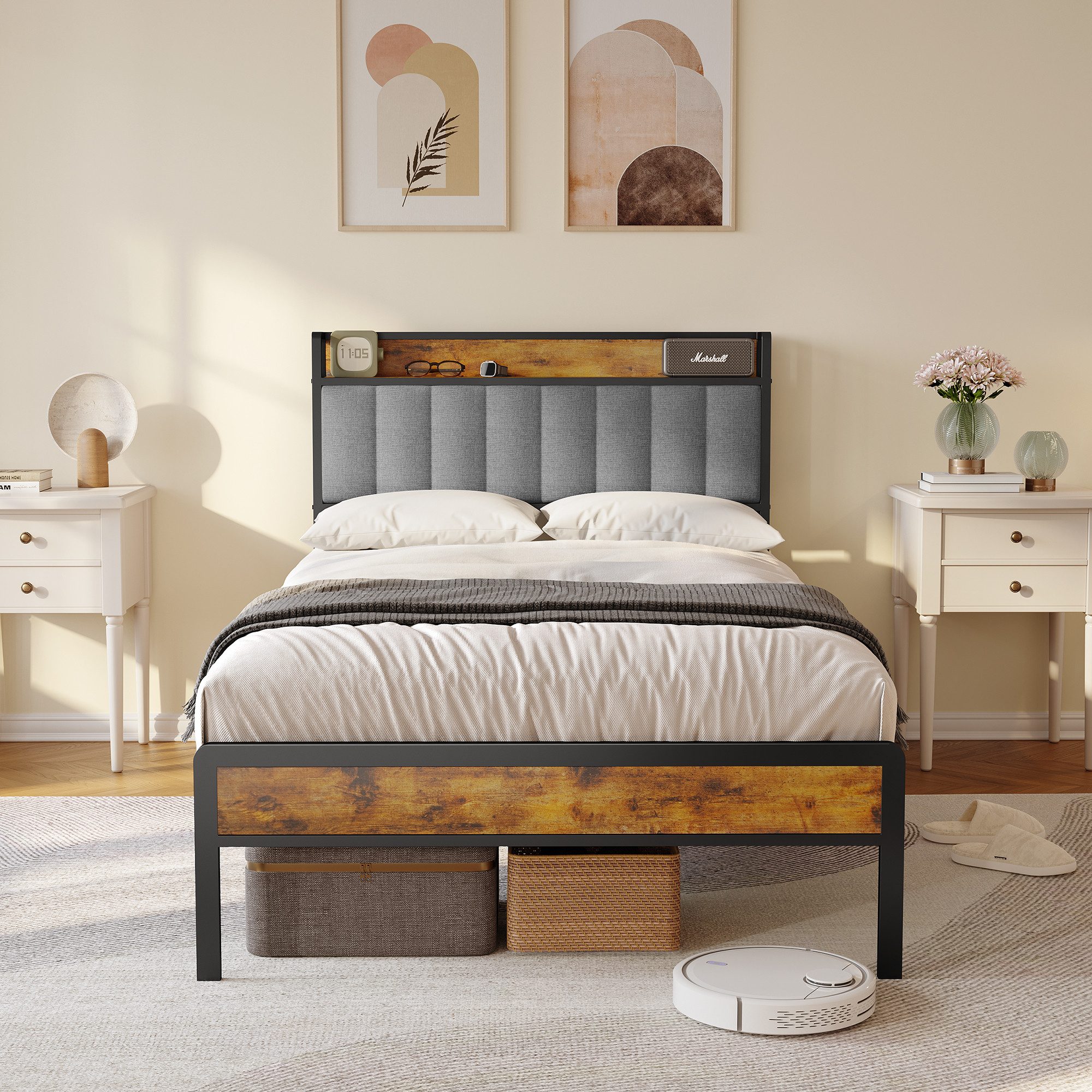 Bealife Polsterbett Einzelbett,Bettgestell mit Kopfteil,Holzbett mit günstig online kaufen
