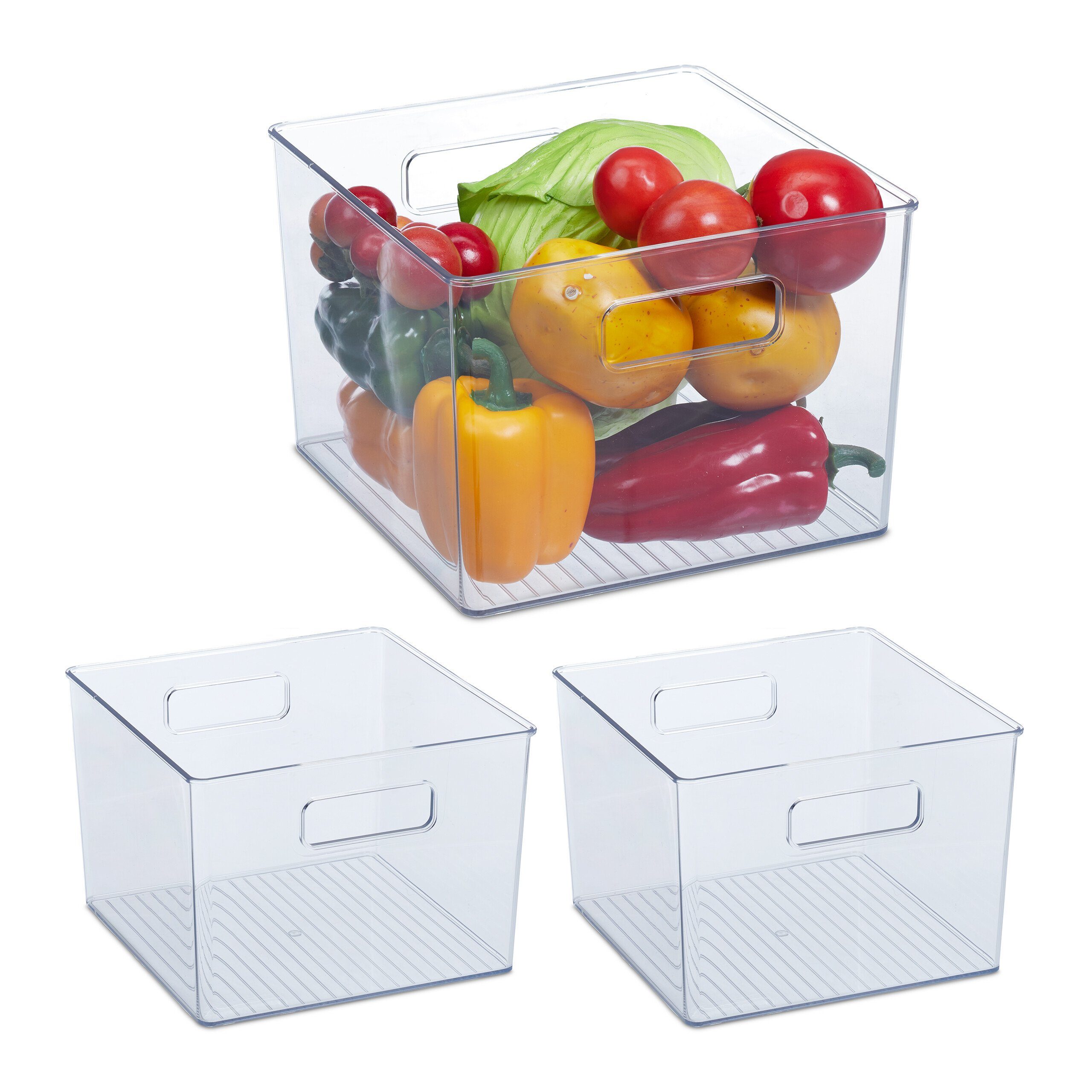 Frischhaltedose 3 x Kühlschrank Organizer mit Griffen