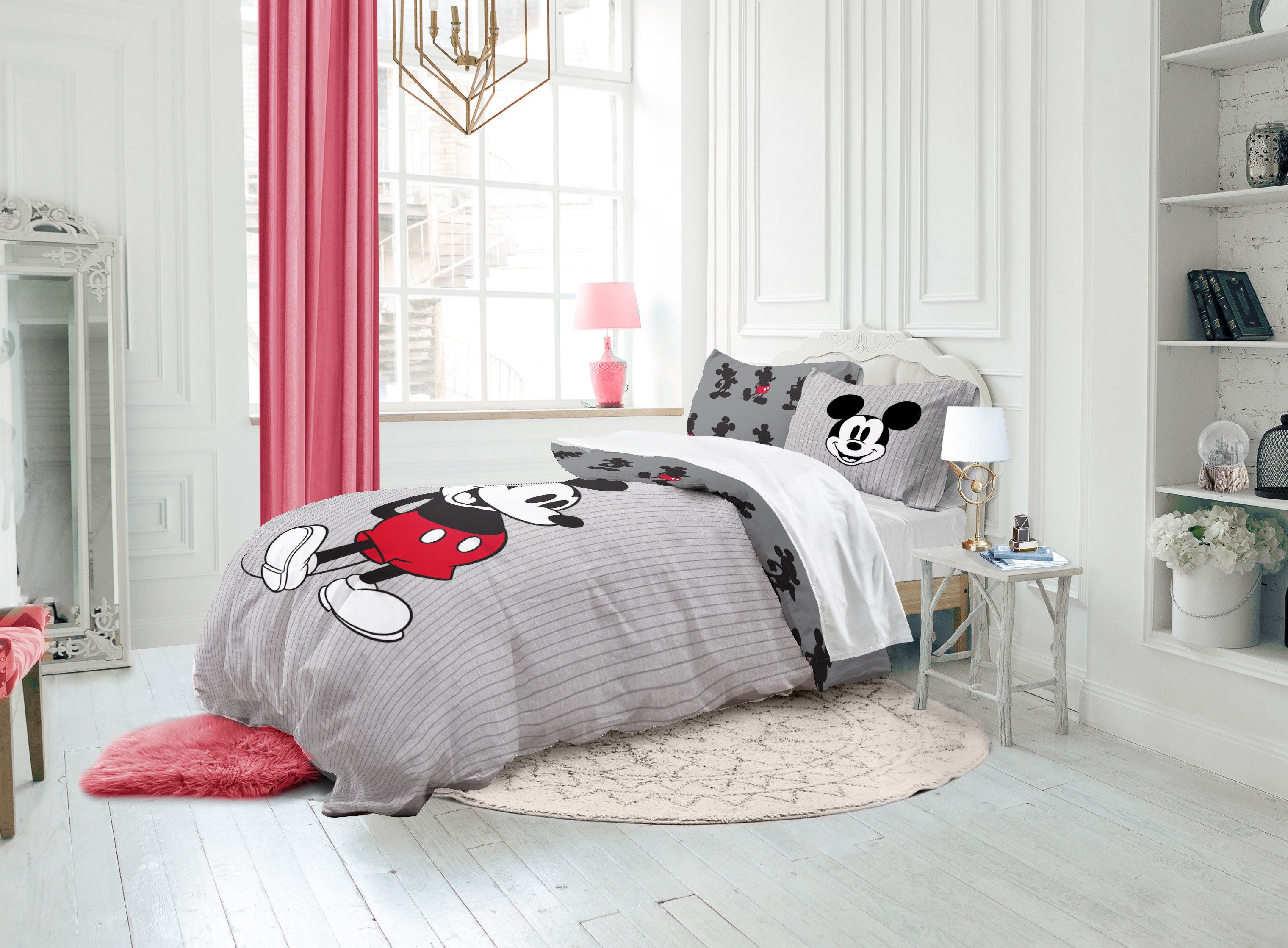 Disney Kinderbettwäsche Disney Mickey Mouse Bettbezug-Set 135x200 cm + Kissenbezug 80x80 cm, Washed Cotton, 2 teilig, 100 % Baumwolle, maschinenwaschbar, wendba – Bild 2 von 5
