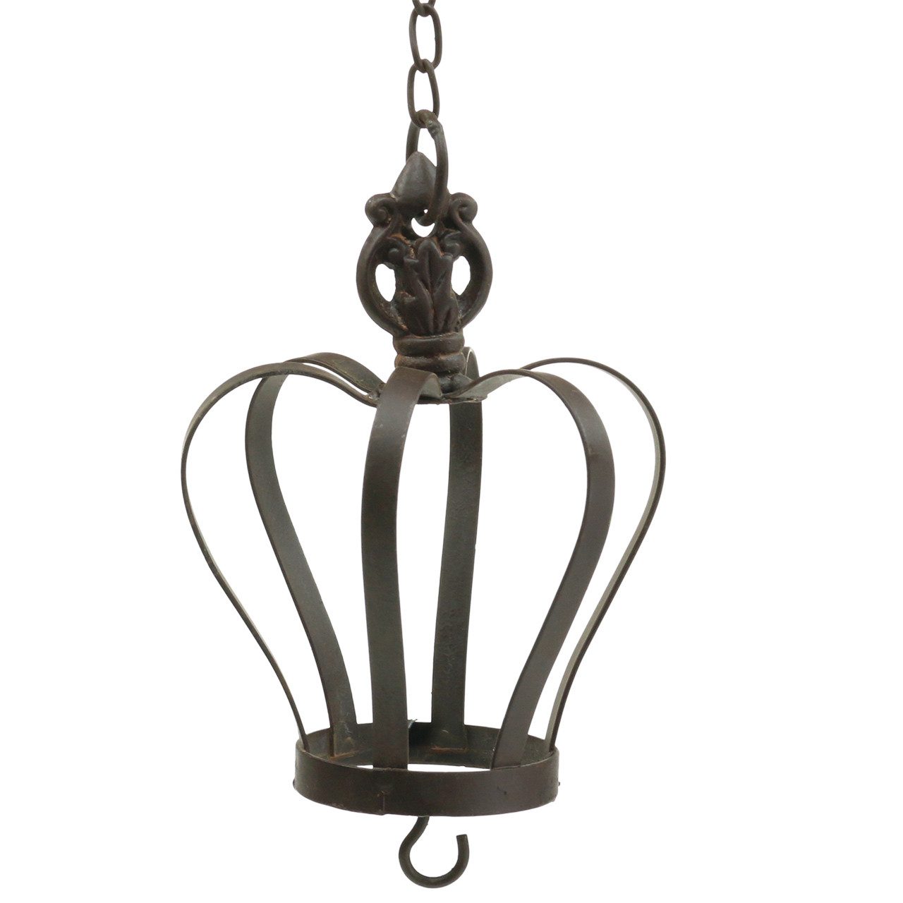 Posiwio Gartenfigur Antike Metallkrone zum Hängen mit Haken Rostbraun Ø11cm H17cm