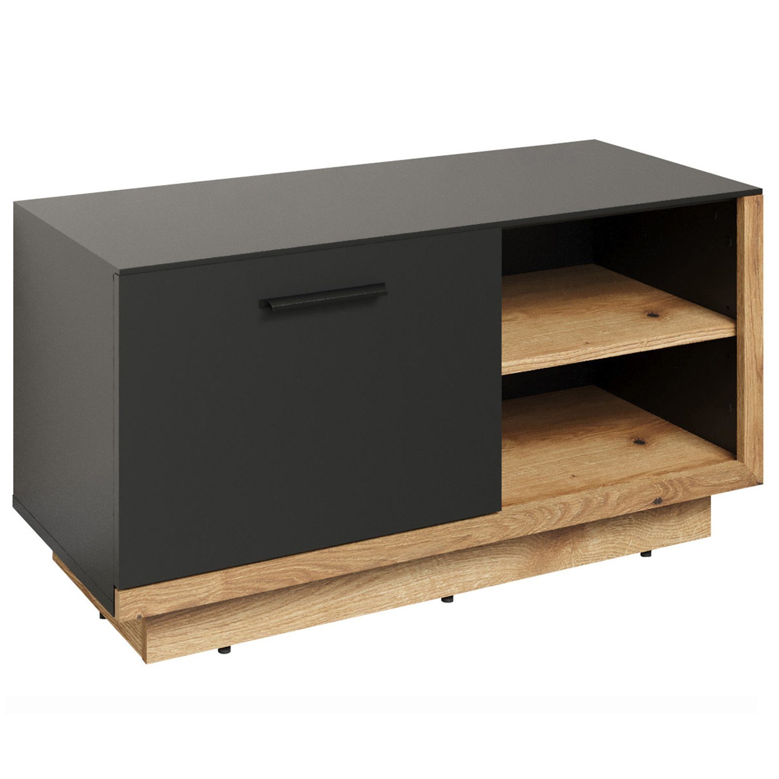 trendteam Sitzbank, Bank Garderoben-Sitzbank Schuhbank Holzbank Anthrazit 90x48x40cm