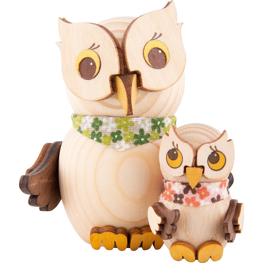 Kuhnert Dekofigur Mini-Eule mit Kind (7cm) von Drechslerei Kuhnert