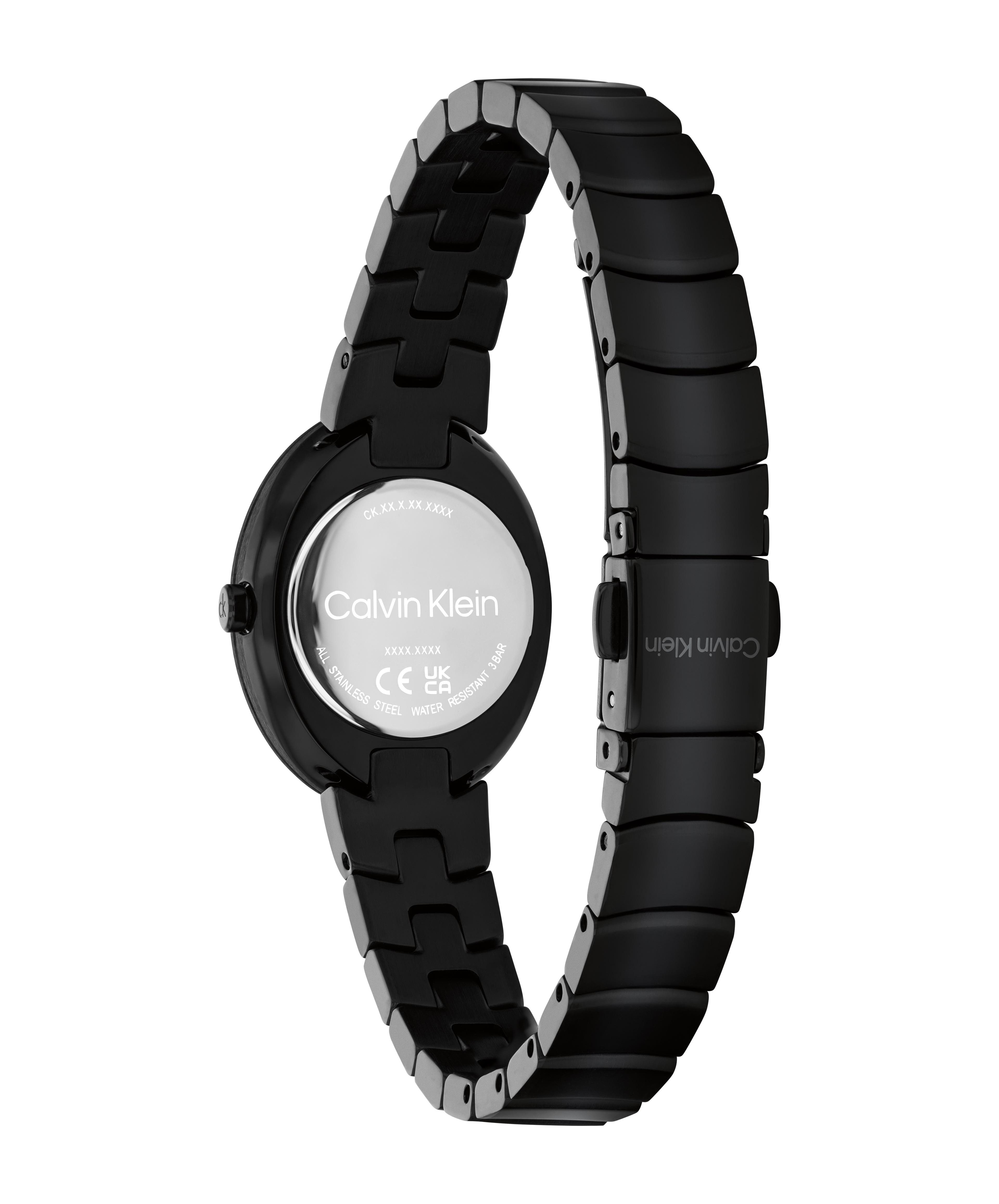 Calvin Klein Quarzuhr TWISTED BEZEL 25100150, Armbanduhr, Damenuhr, Edelstahlarmband, analog