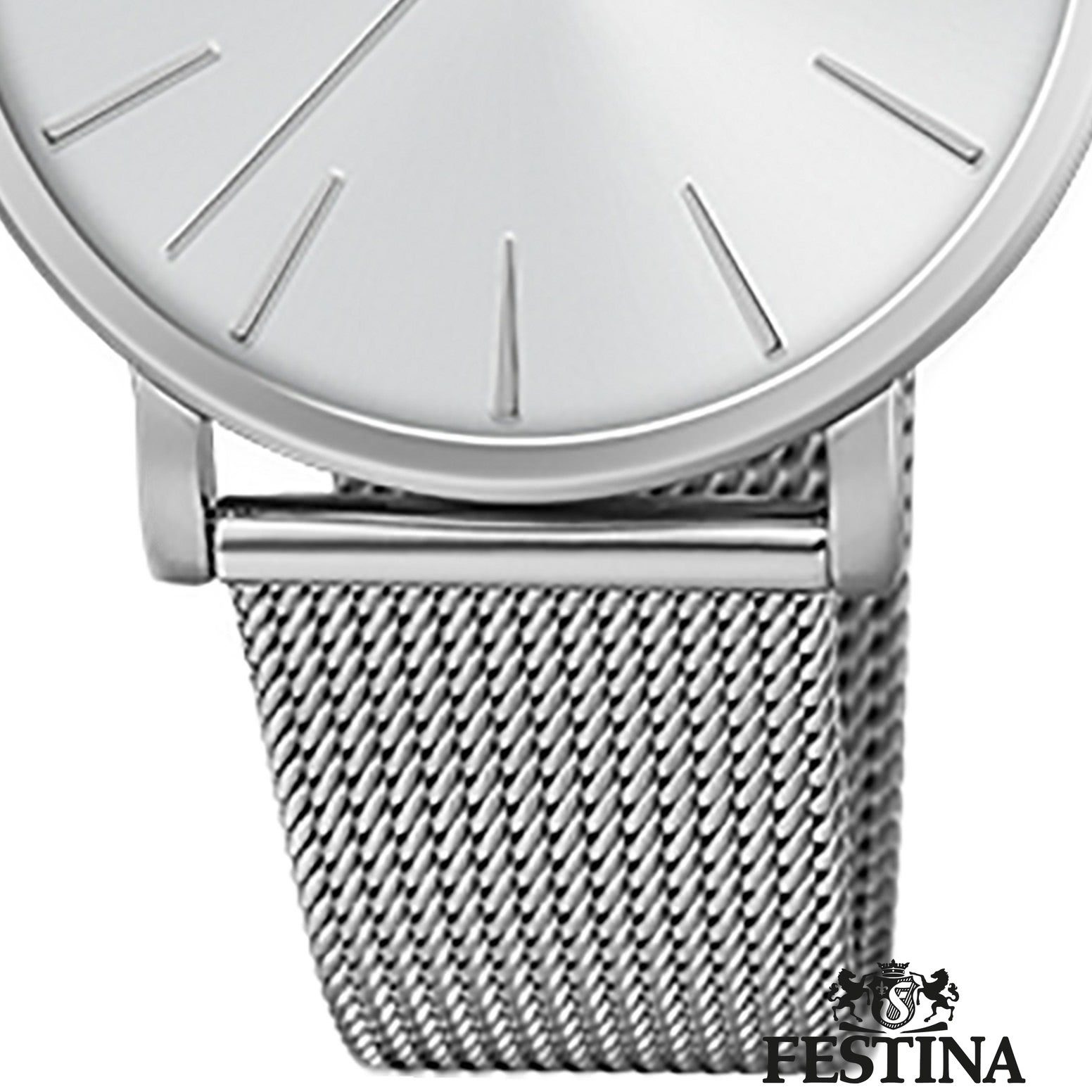 Festina Quarzuhr Festina Damen Uhr F20475/1 Stahl, (Analoguhr), Damen Armbanduhr rund, Edelstahlarmband silber