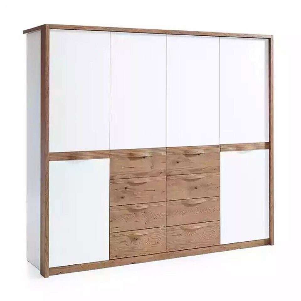 JVmoebel Kleiderschrank Modern Schlafzimmer Kleiderschrank mit Schubladen Weiß Holz Luxus (1-St., Kleiderschrank) Made in Europe