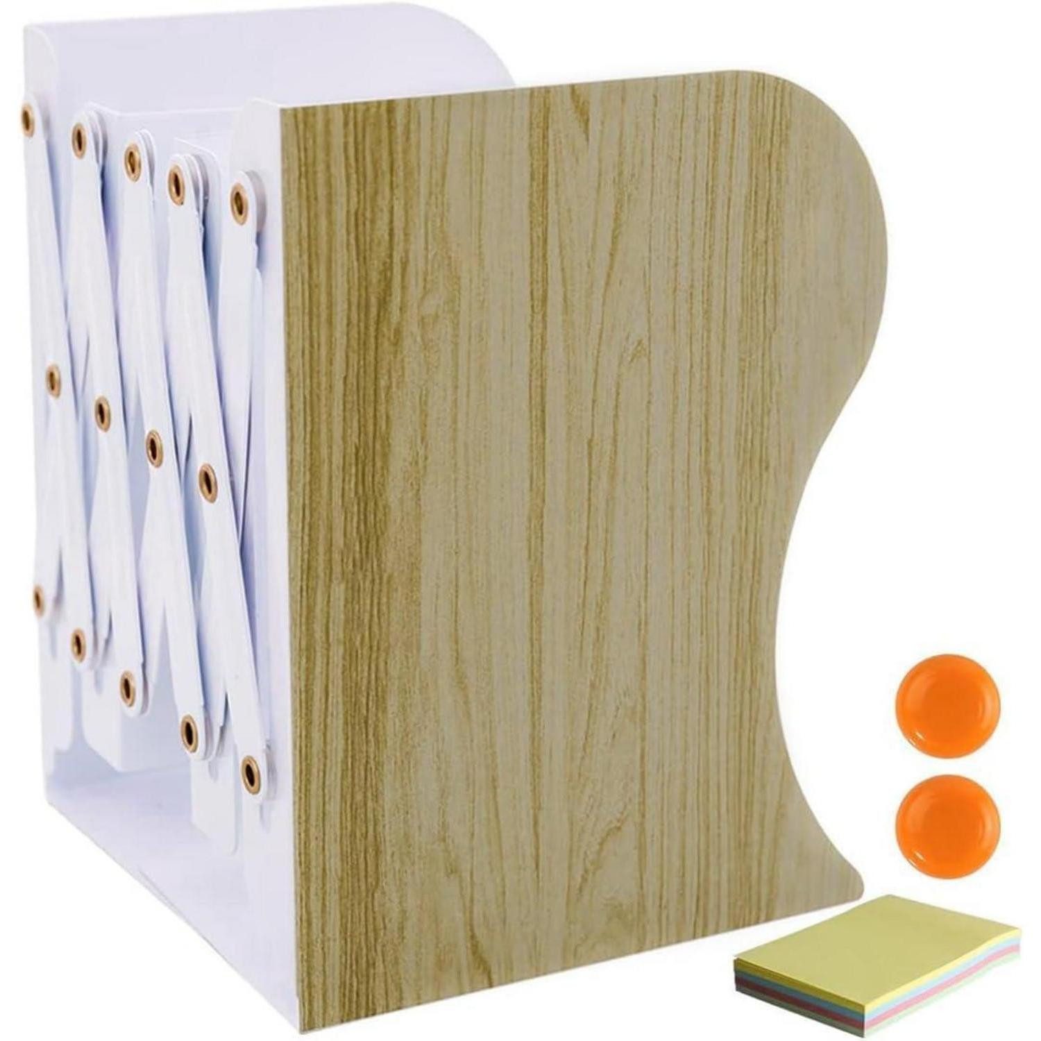 LuxusKollektion Buchstütze Buchstütze verstellbar Metall Holzimitation Bücherhalter für Regal