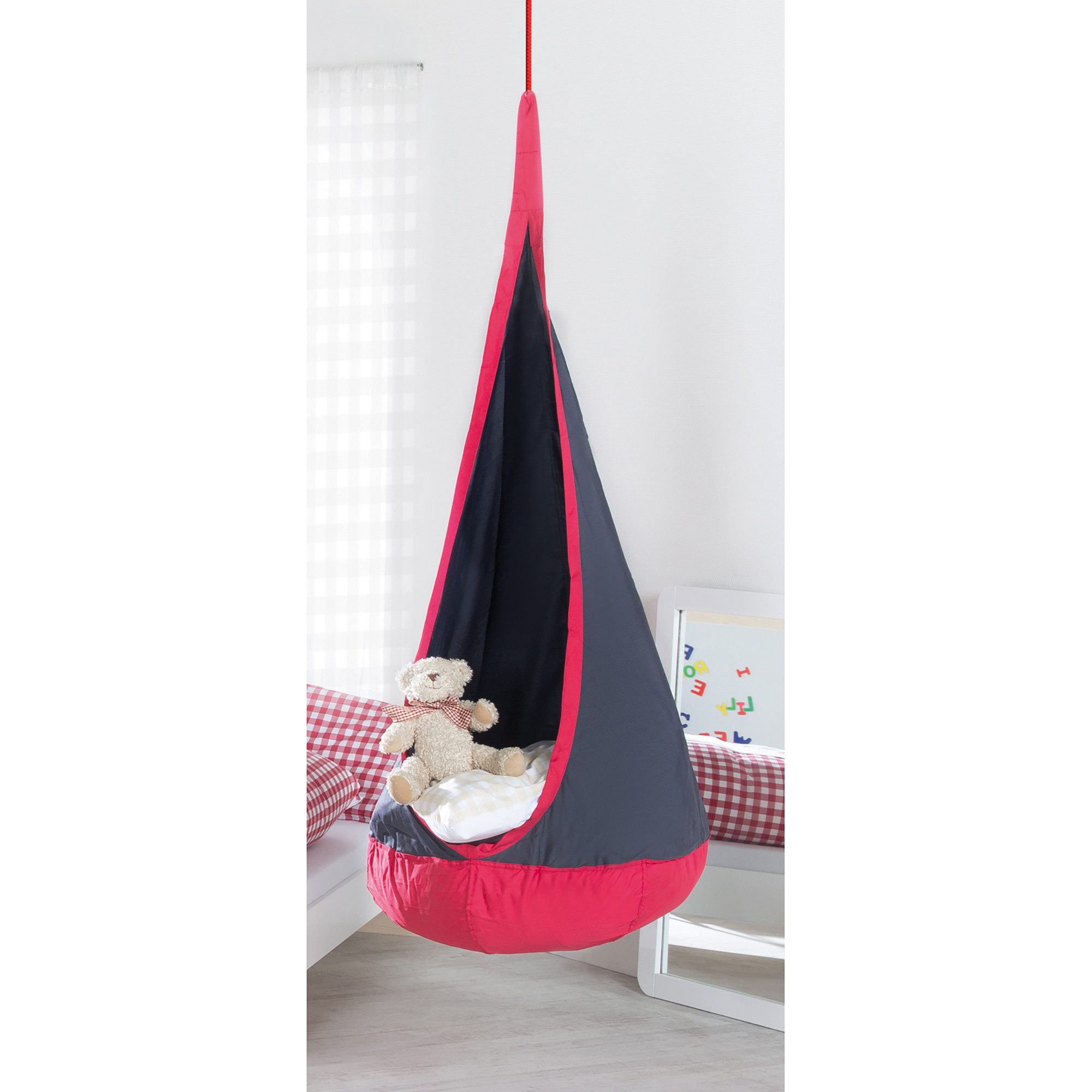 roba® Hängestuhl Hängesack – für drinnen & draußen, mit aufblasbarem Kissen – Bild 3 von 4