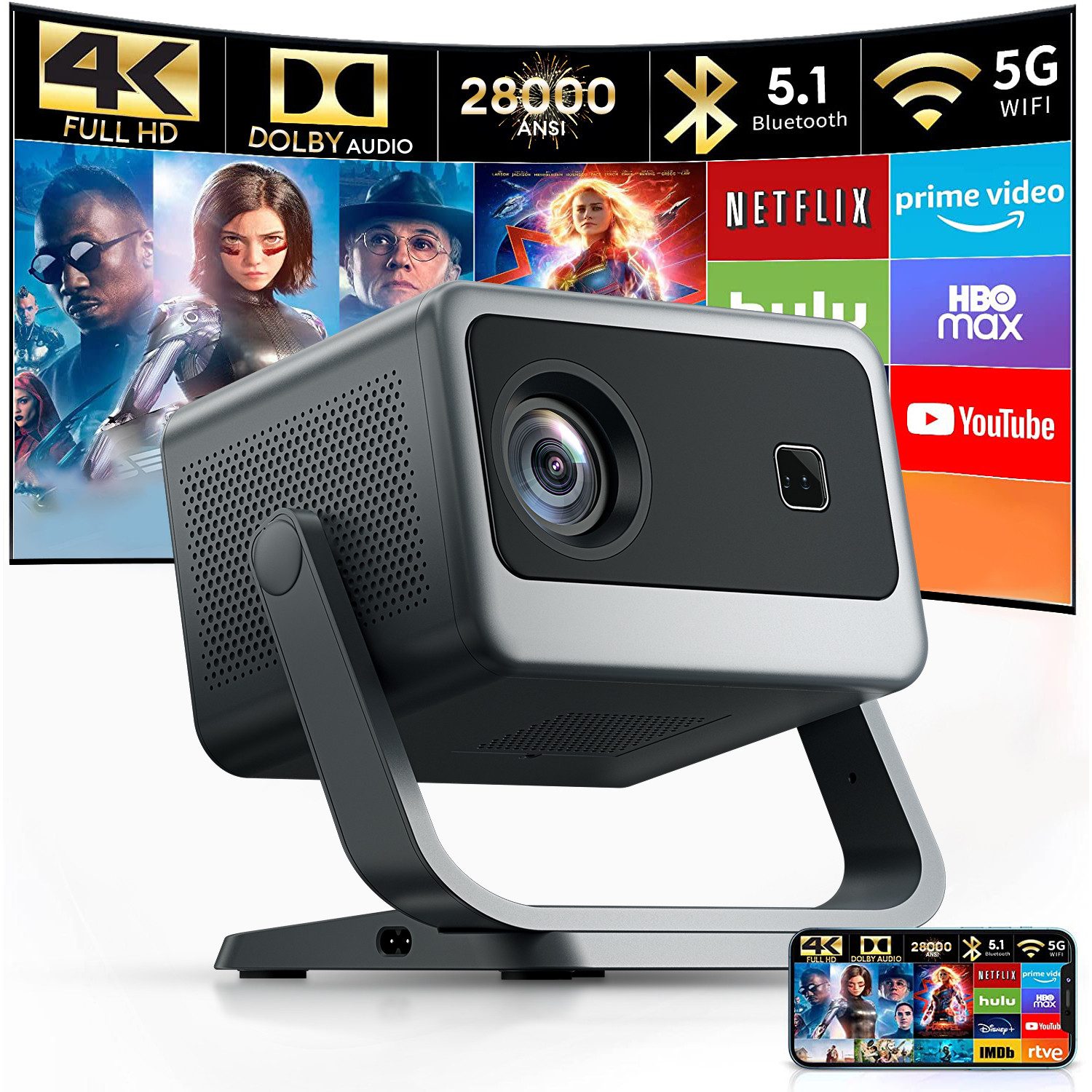 4K 1080P HD LCD-Beamer