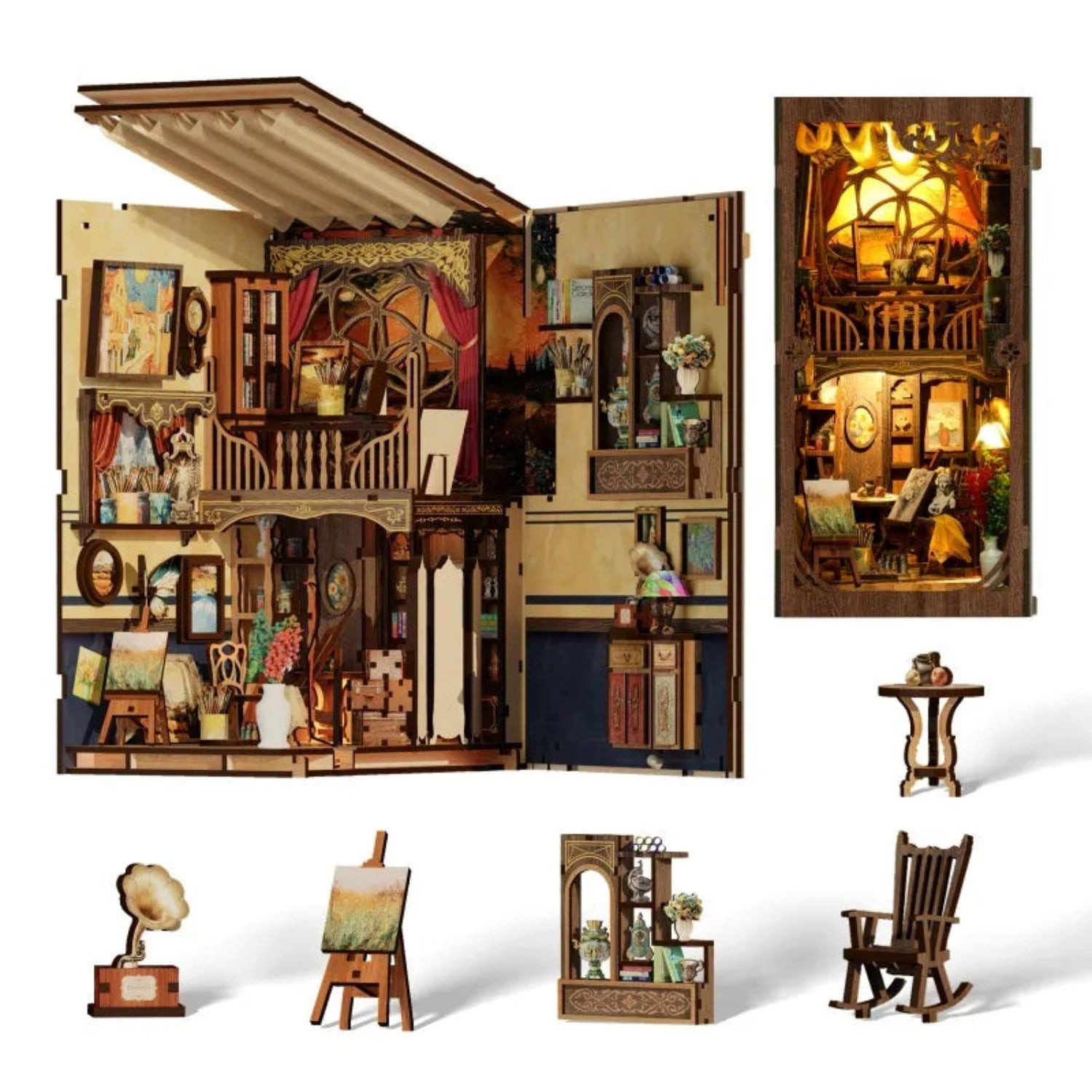 MagicHolz 3D-Puzzle MagicHolz A World within the Frame ? Van Gogh Book Nook, 344 Puzzleteile