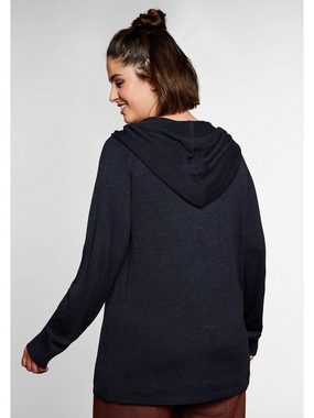 Sheego V-Ausschnitt-Pullover Große Größen mit Kapuze