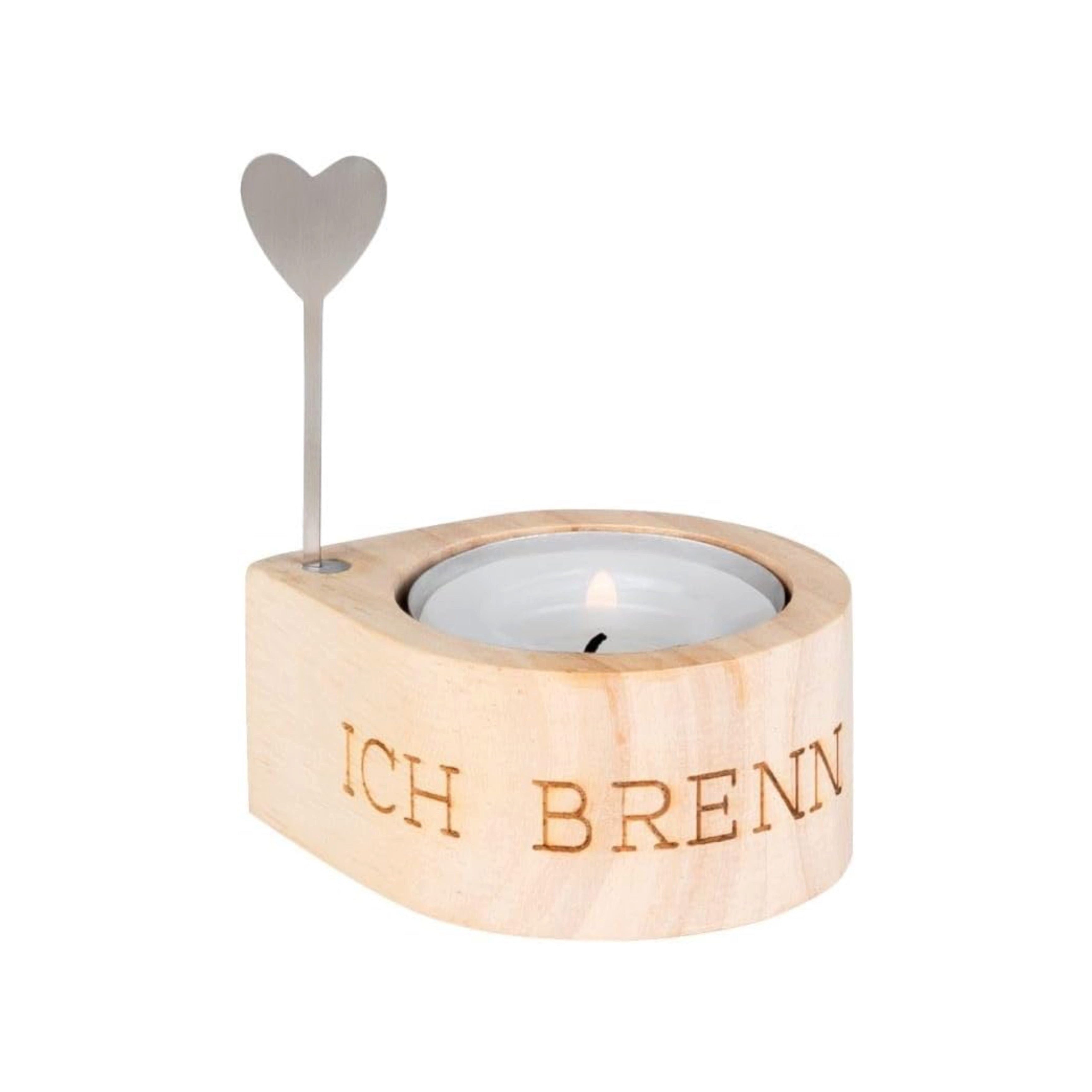 Räder Design Teelichthalter Licht Teelichthalter Ich brenn für Dich aus Holz von räder design 6,5x