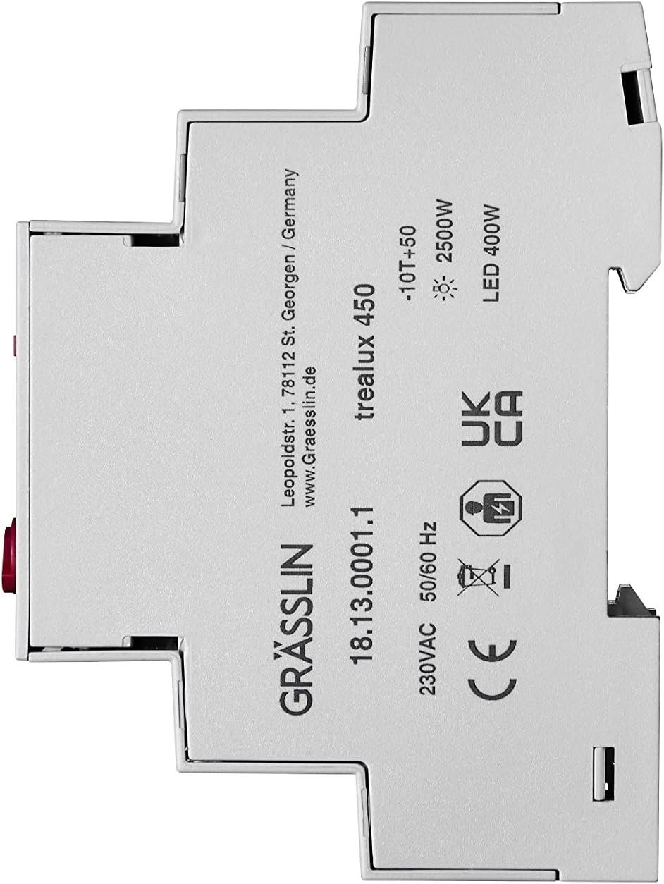 Grässlin Zeitschaltuhr trealux 450, Treppenlicht-Zeitschalter I für innen und außen I 230 V