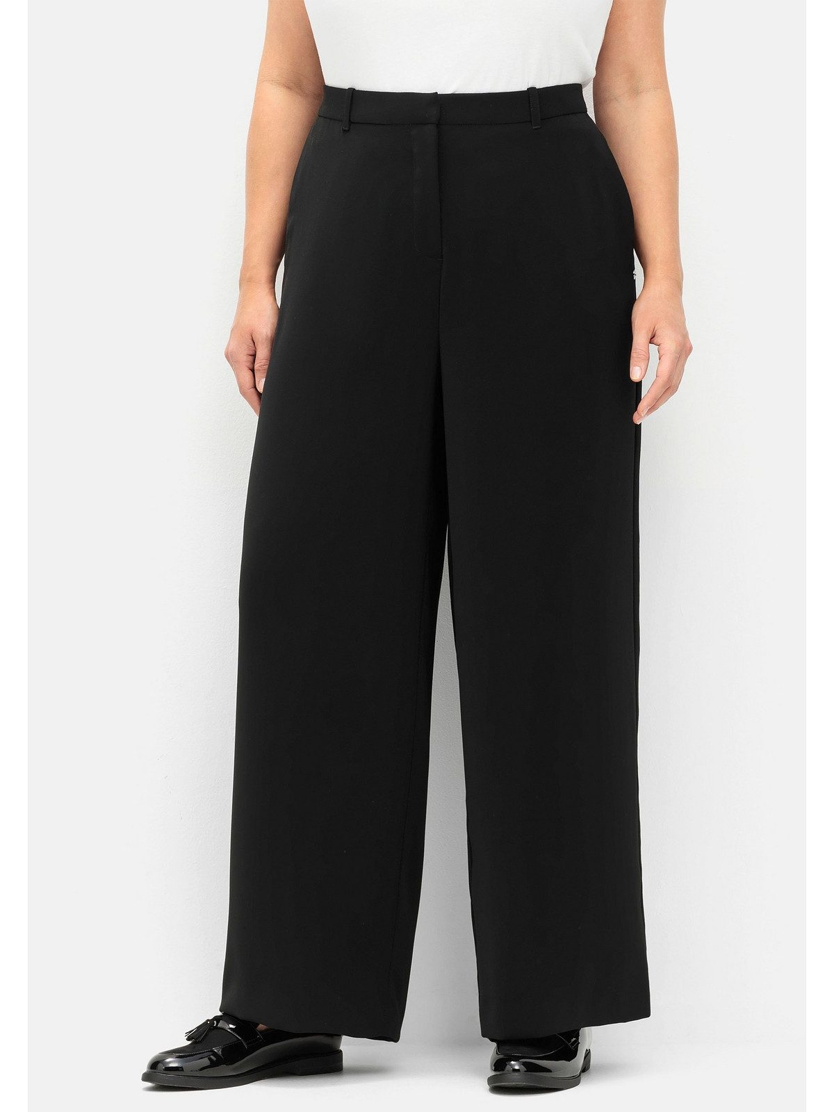 Sheego Stoffhose Große Größen in weiter Beinform mit Teilgummibund