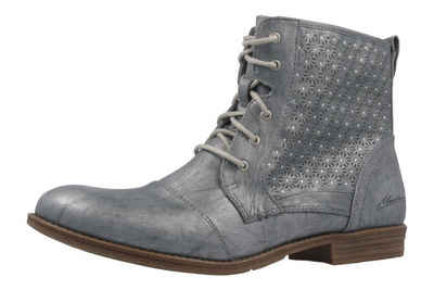 Mustang 1157-549 Schuhe Damen Stiefeletten Metallic Schnür Boots 