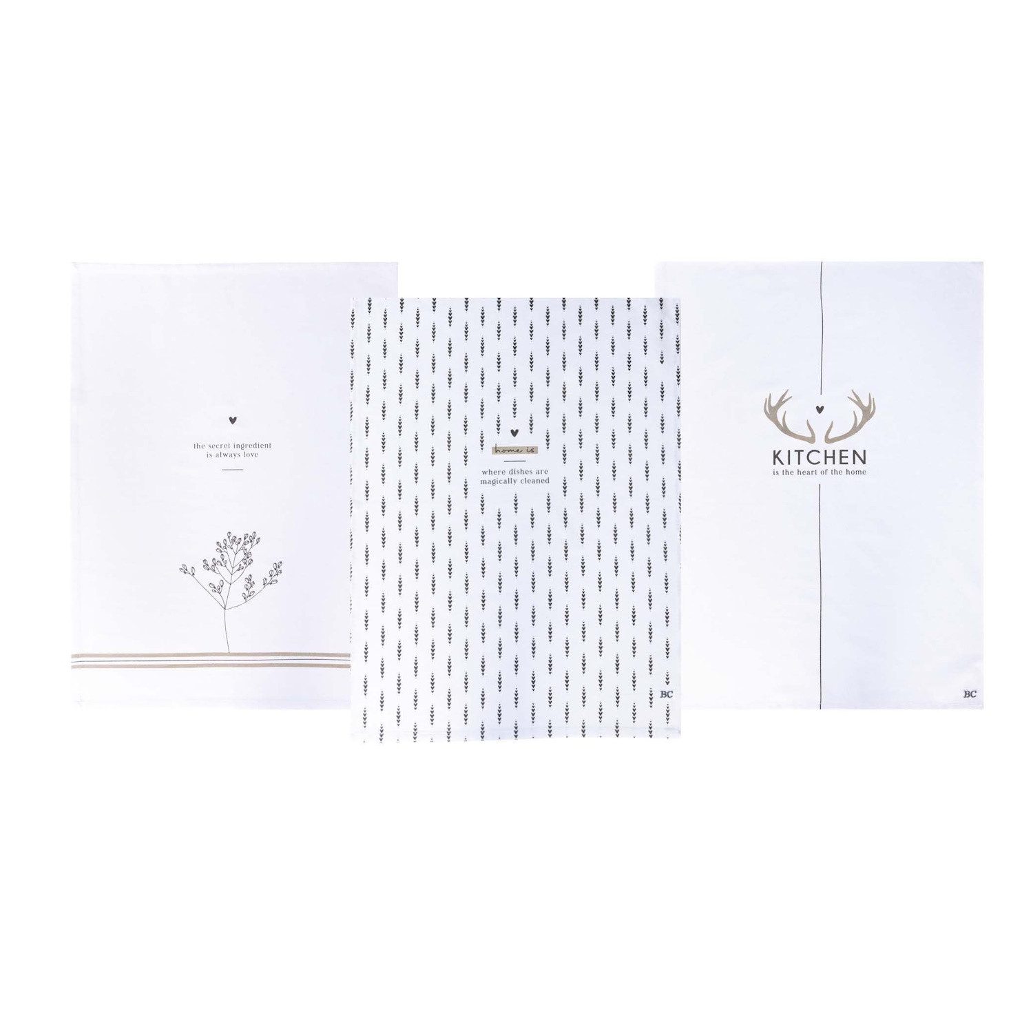 Bastion Collections Geschirrtuch White Kitchen Love, günstig online kaufen