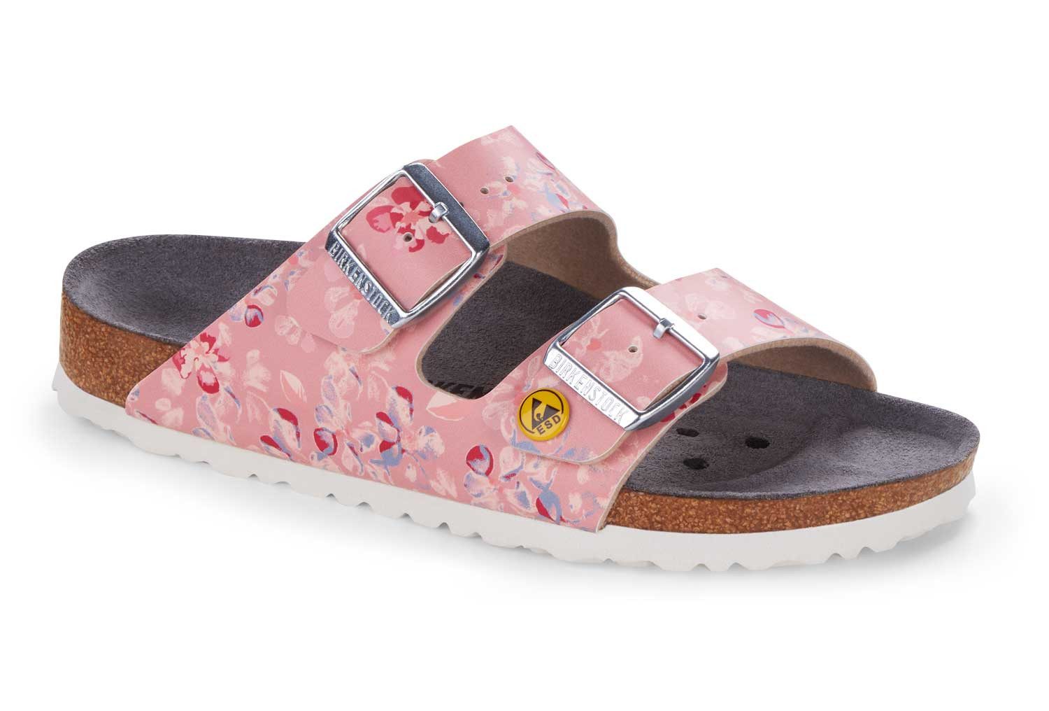 Birkenstock Arizona ESD BF Pantolette mit Blumenmuster