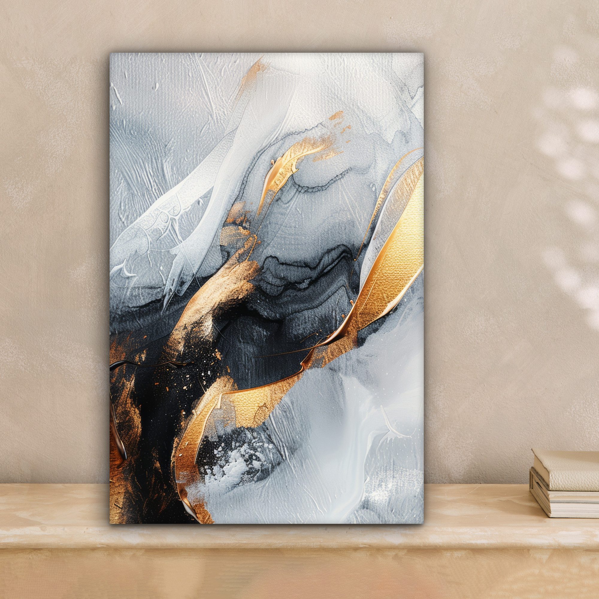 OneMillionCanvasses® Leinwandbild Abstrakt - Gold - Farbe - Ästhetik - Kuns günstig online kaufen