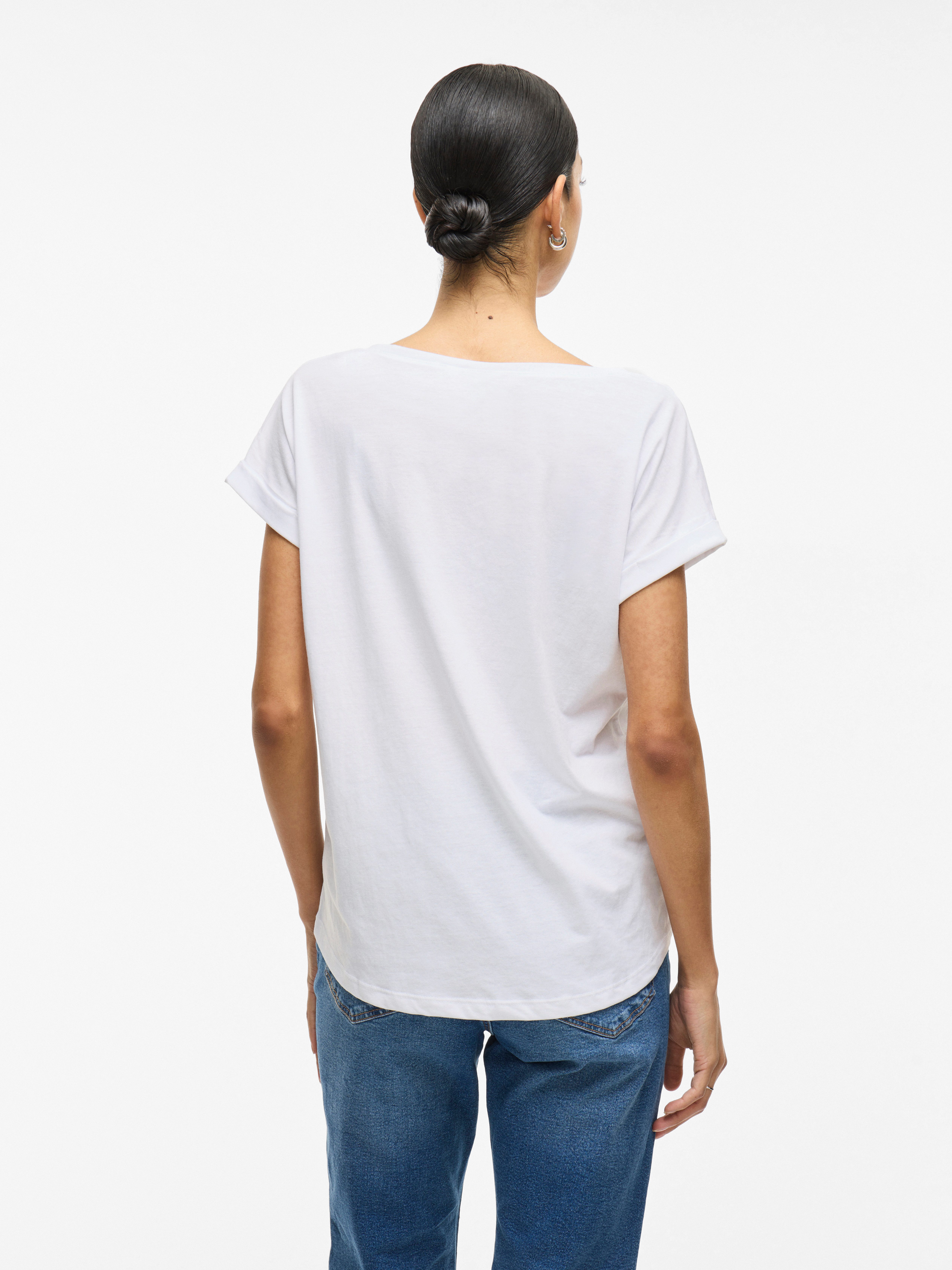 Vila Rundhalsshirt VIDREAMERS NEW PURE T-SHIRT/SU-NOOS Baumwollmischung, regular fit
