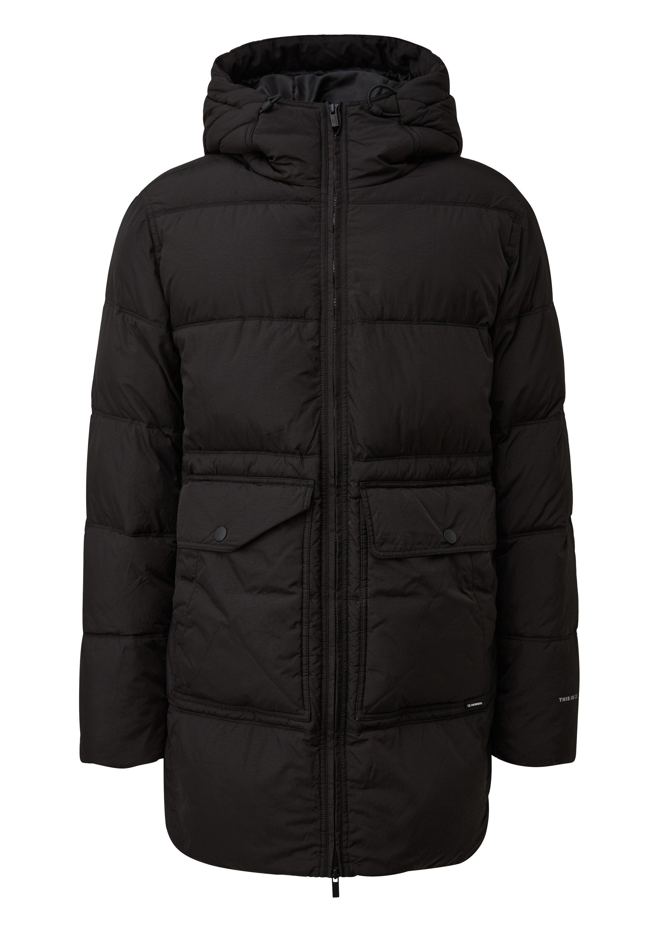 QS Wintermantel Outdoor-Mantel Pufferparka in Crinkle-Nylon mit Waschoptik