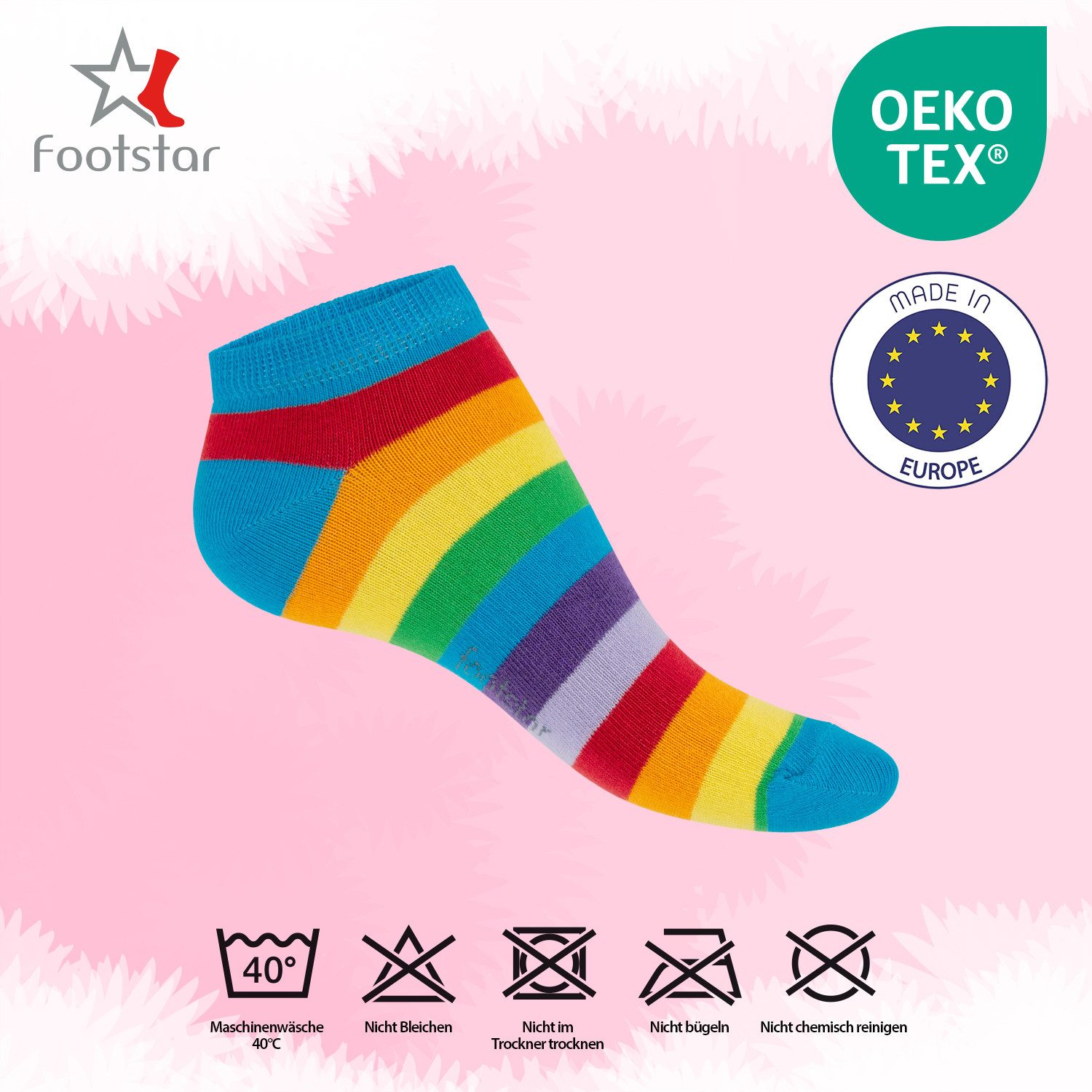 Footstar Sneakersocken Süße Damen Sneaker Socken (8 Paar) Kurze Söckchen mit Muster