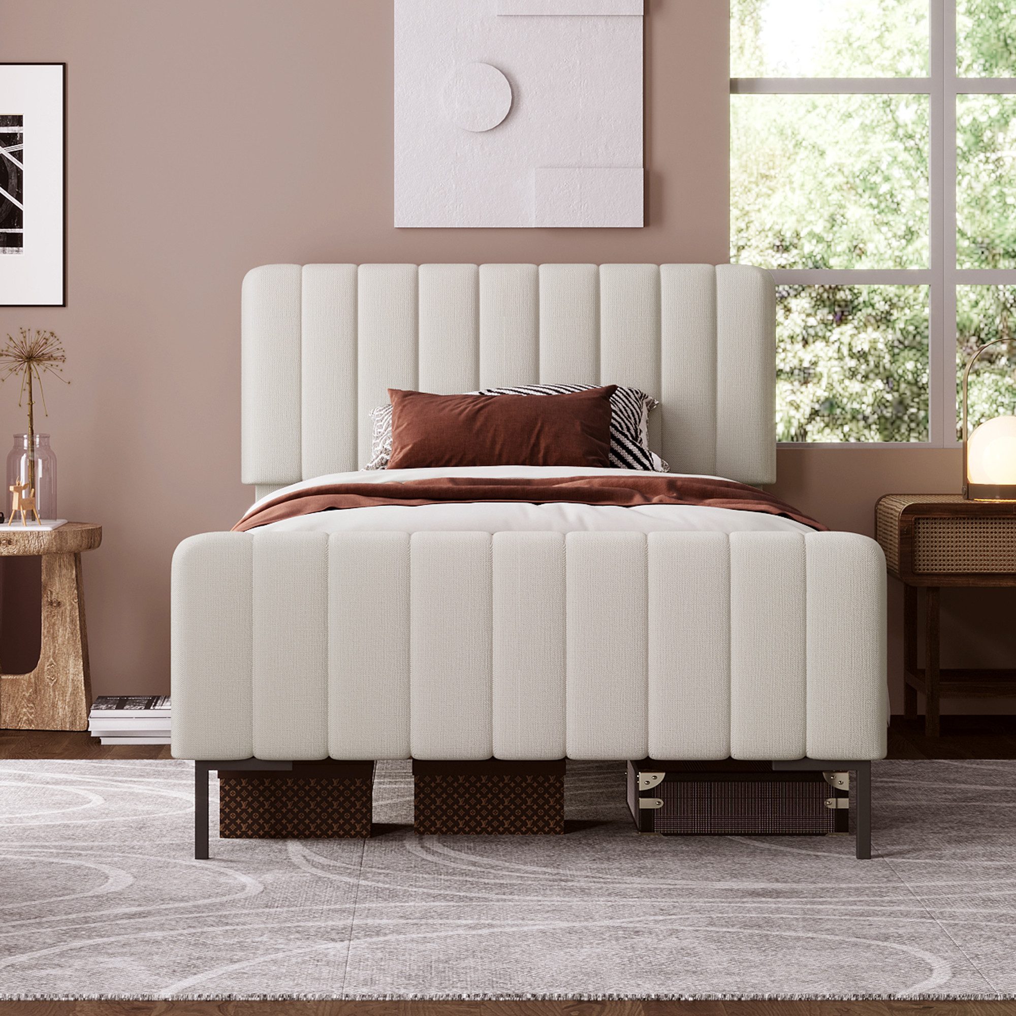 STILVORA Polsterbett 90x200 Jugendbett mit verstellbares günstig online kaufen