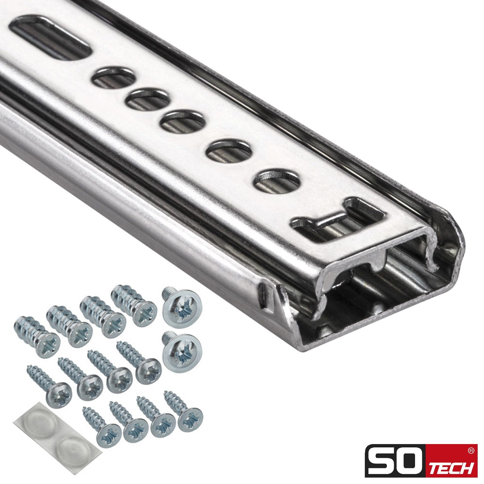 SO-TECH® Auszug Teilauszüge KT-15-H27-NF-MS Standardausführung, Traglast 15, Länge 246 mm inkl. Schraubenset