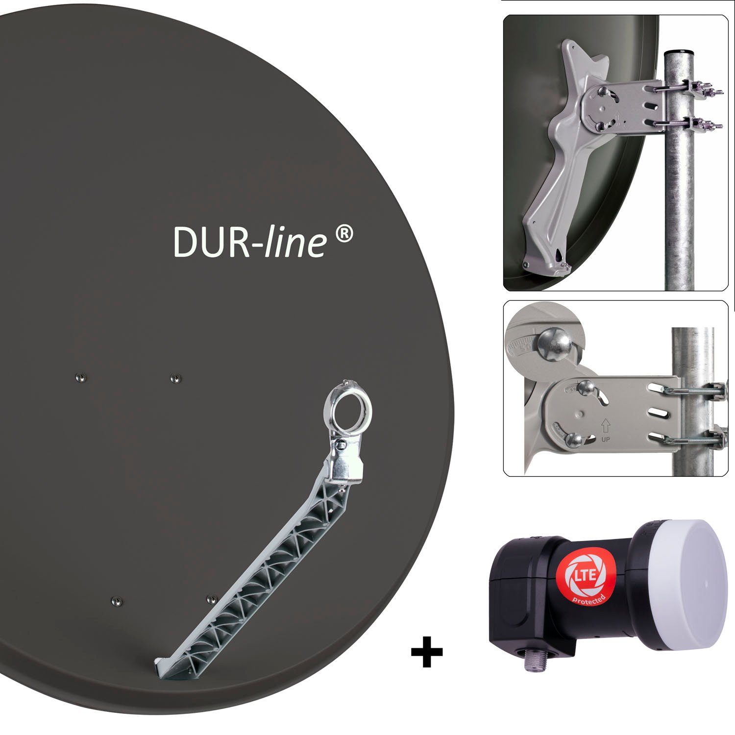 DUR-line DUR-line Select 85/90 A + +Ultra Single Lnb - 1 Teilnehmer Set Sat-Spiegel