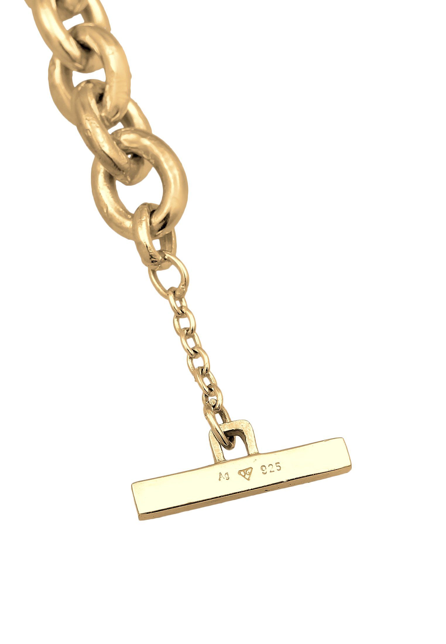 Grob Kette ohne Unisex Silber 925 Anhänger Premium Glieder Gold rhodiniert Ankerkette Elli