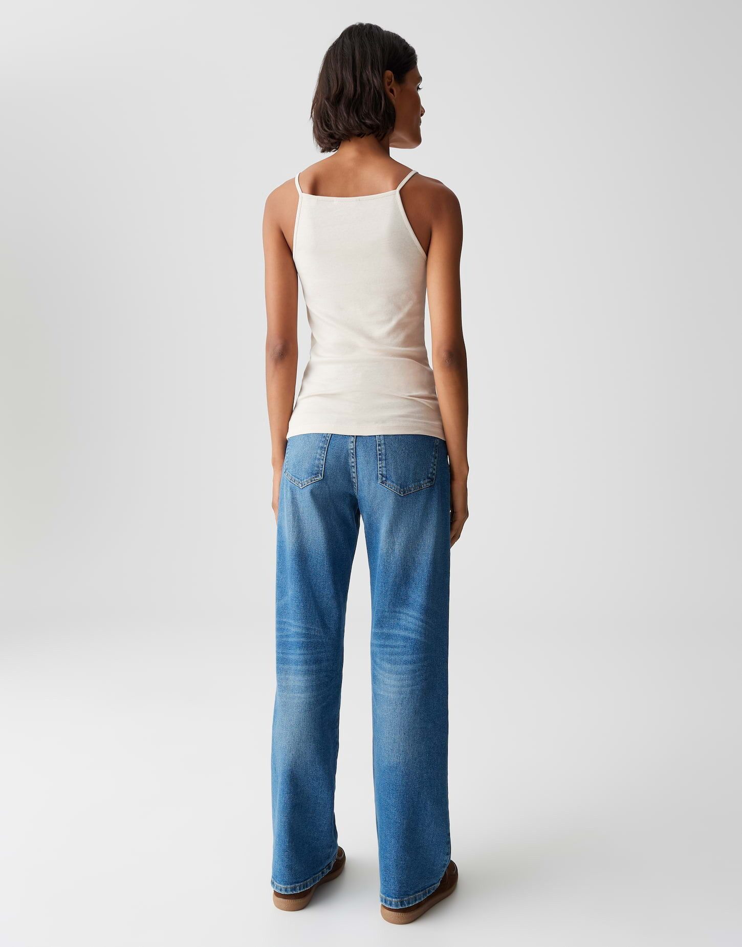 OPUS Shirttop ILKI Slim aus nachhaltiger Baumwolle Spaghettiträger, elastischer Stoff, weicher Griff