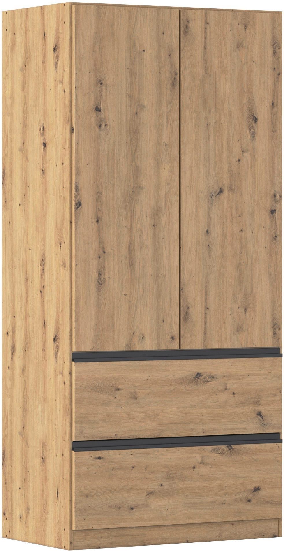 rauch Drehtürenschrank Kleiderschrank Schrank Garderobe Wäscheschrank COSTA in 3 Breiten viel Platz, grifflose Front und Push-to-Open Funktion MADE IN GERMANY