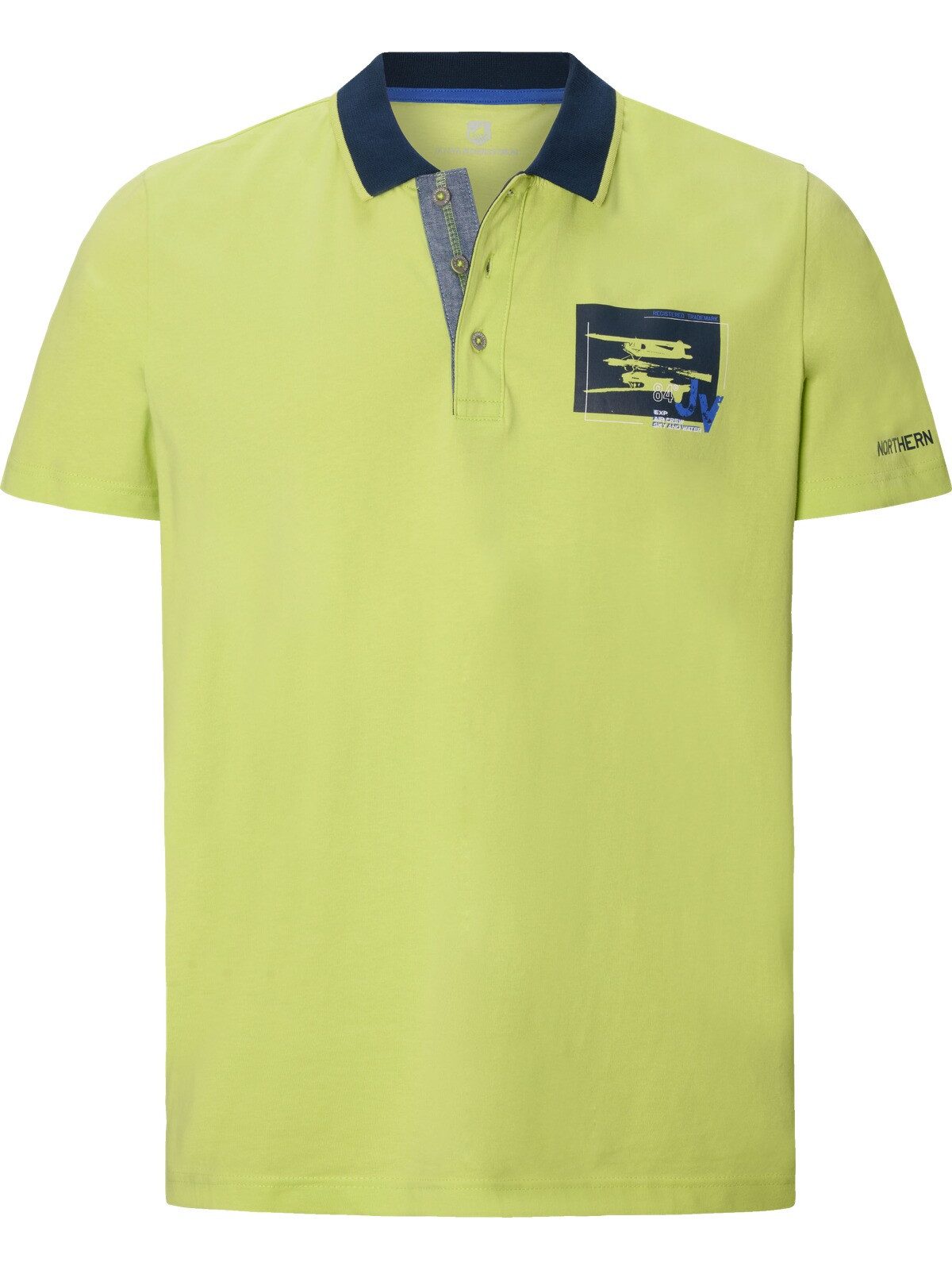 Jan Vanderstorm Poloshirt OLATUR +Fit Kollektion, blauer Kragen
