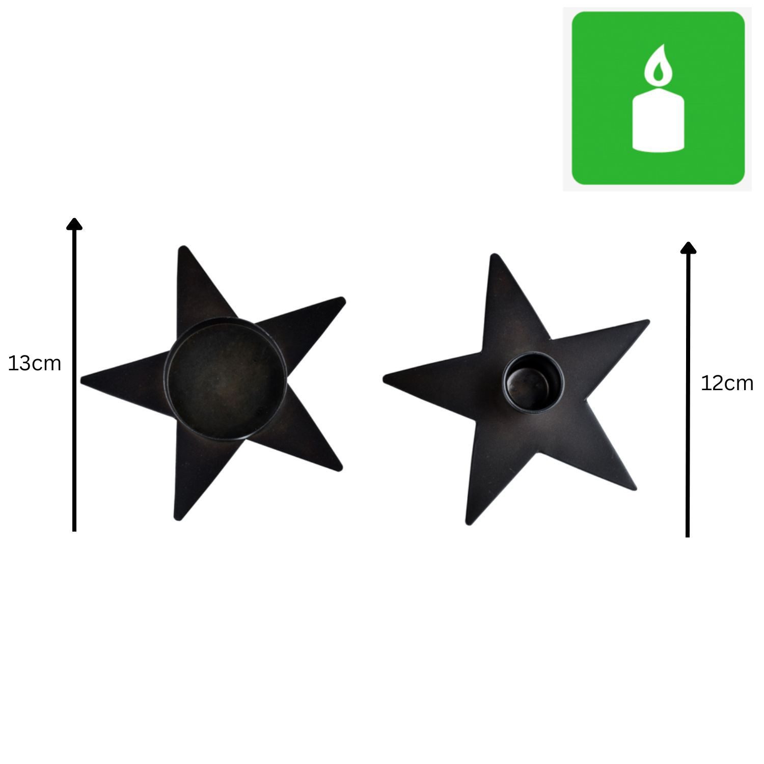 Marrakesch Orient & Mediterran Interior Teelichthalter 2er Set Moderner Teelichthalter Astur edel aus Metall in Schwarz 12 cm (2 St), aus Metall mit Glas