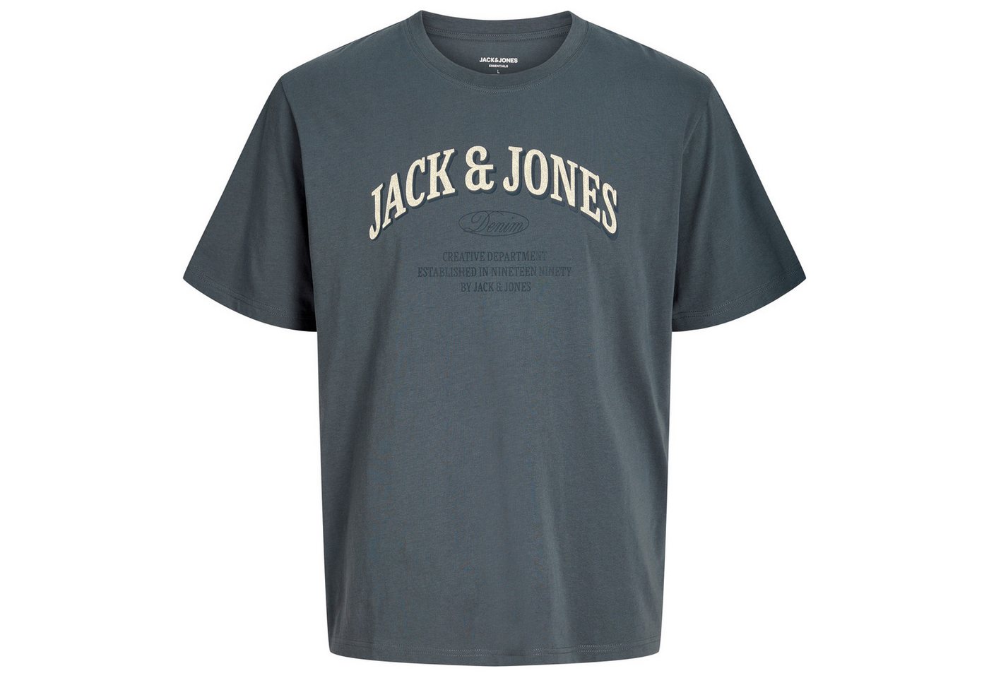 Jack & Jones Rundhalsshirt Jack&Jones Übergrößen T-Shirt dunkelgrau JJEDENVER