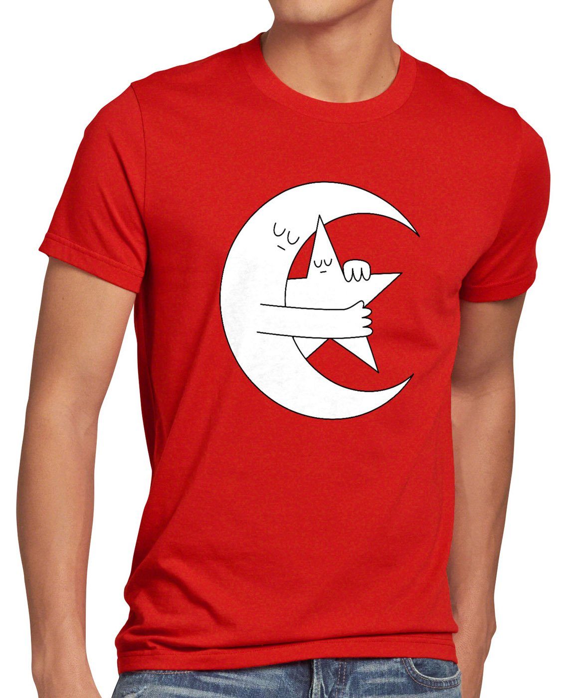 style3 Demokrasi Herren Türkei Flagge Demokratie Halbmond Print-Shirt T-Shirt Türkiye