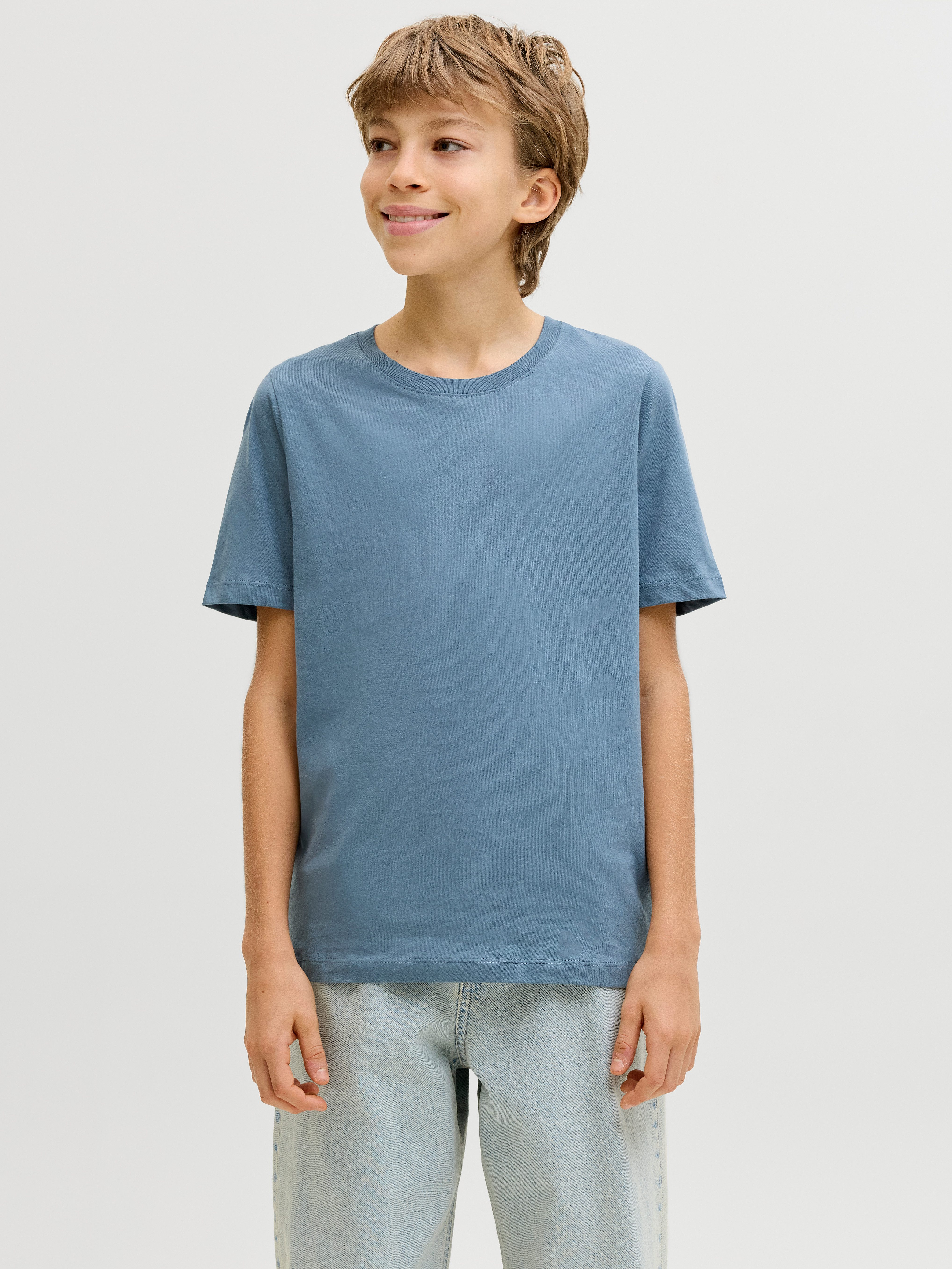 Rundhalsshirt JJEORGANIC figurbetont, atmungsaktiv, kombinierbar