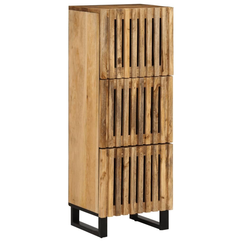 vidaXL Highboard Schrank Highboard 40x34x110 cm Raues Massivholz Mango