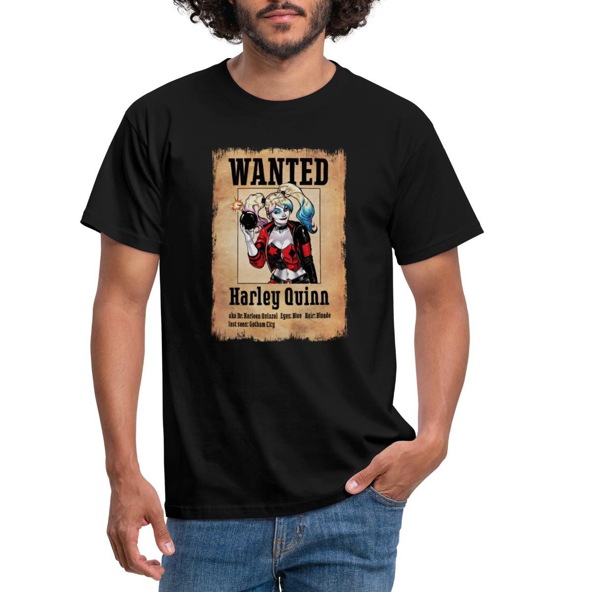 Spreadshirt T-Shirt Harley Quinn Wanted Männer T-Shirt (1-tlg)