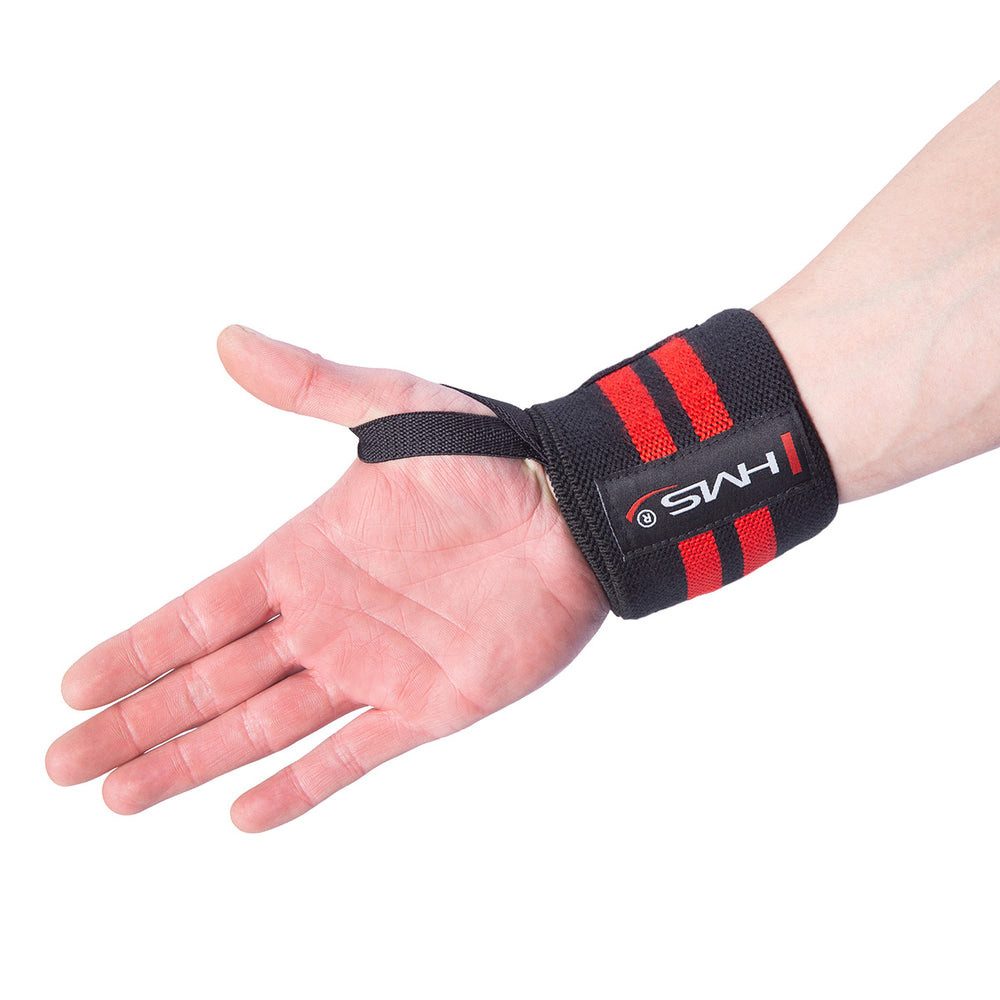 HMS Handgelenkbandage Handgelenkstütze Stützbandage Kraftsport (Spar-Set, 2-tlg., 56 x 8 cm atmungsaktiv), Daumenschlaufe, Klettverschluss, atmungsaktiv, 2er-Set