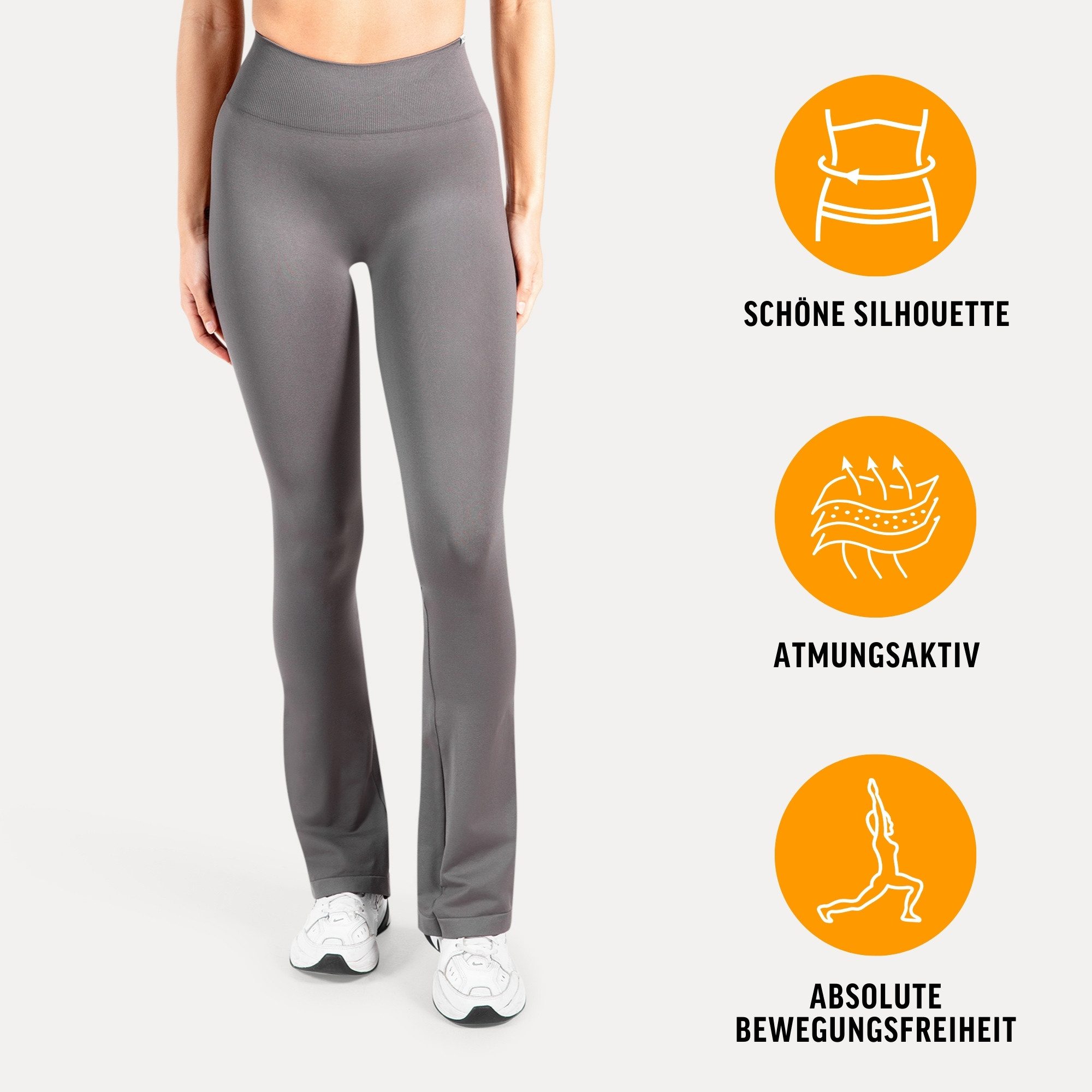 Smilodox Schlaghose Schlagleggings Oriana, High Waist, Sportleggings für Gym & Alltag Ausgestelltem Bein Schlaghose maximale Bewegungsfreiheit Sport Alltag