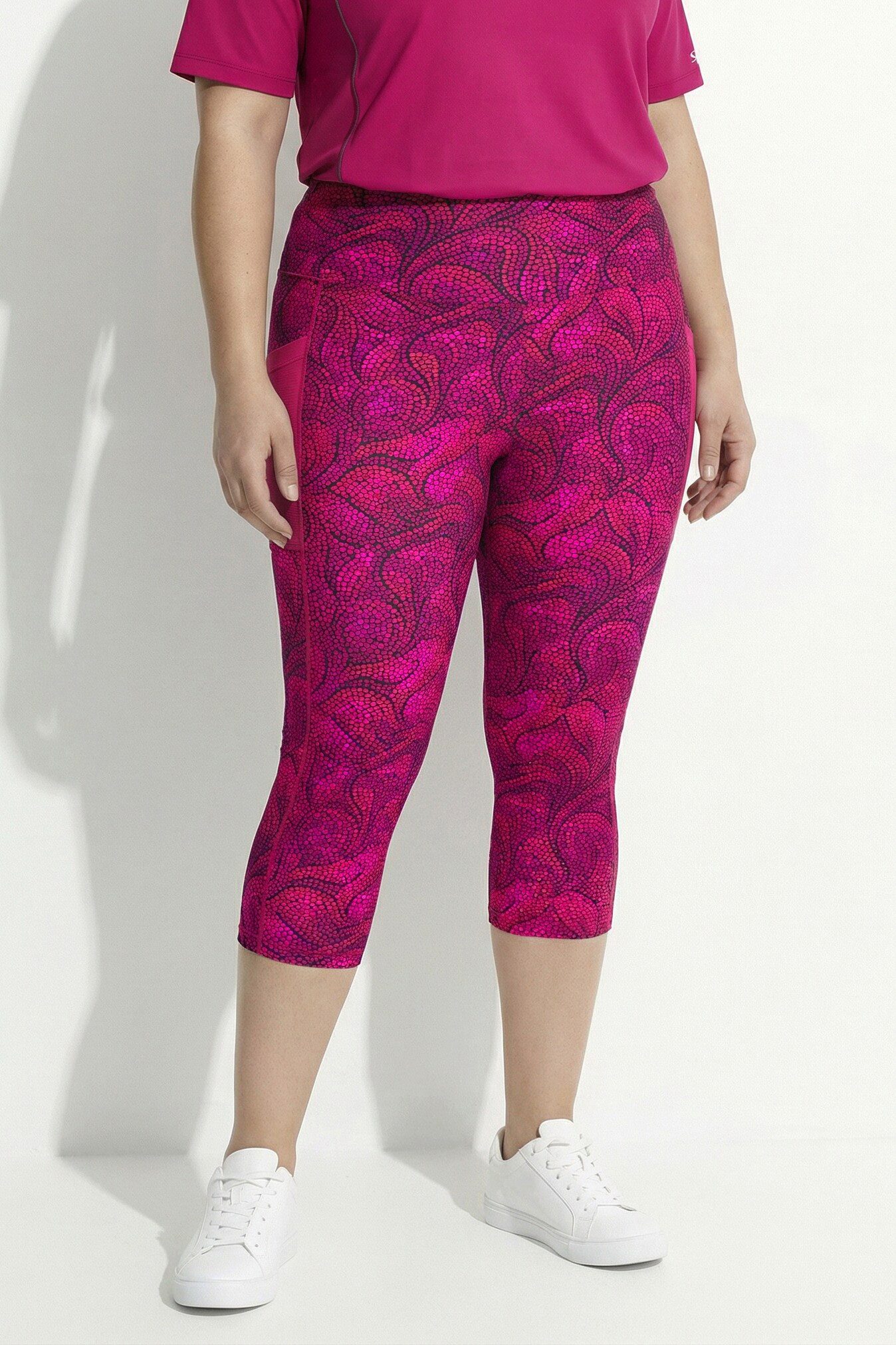 Ulla Popken Leggings 3/4-Funktionsleggings schnelltrocknend recycelt